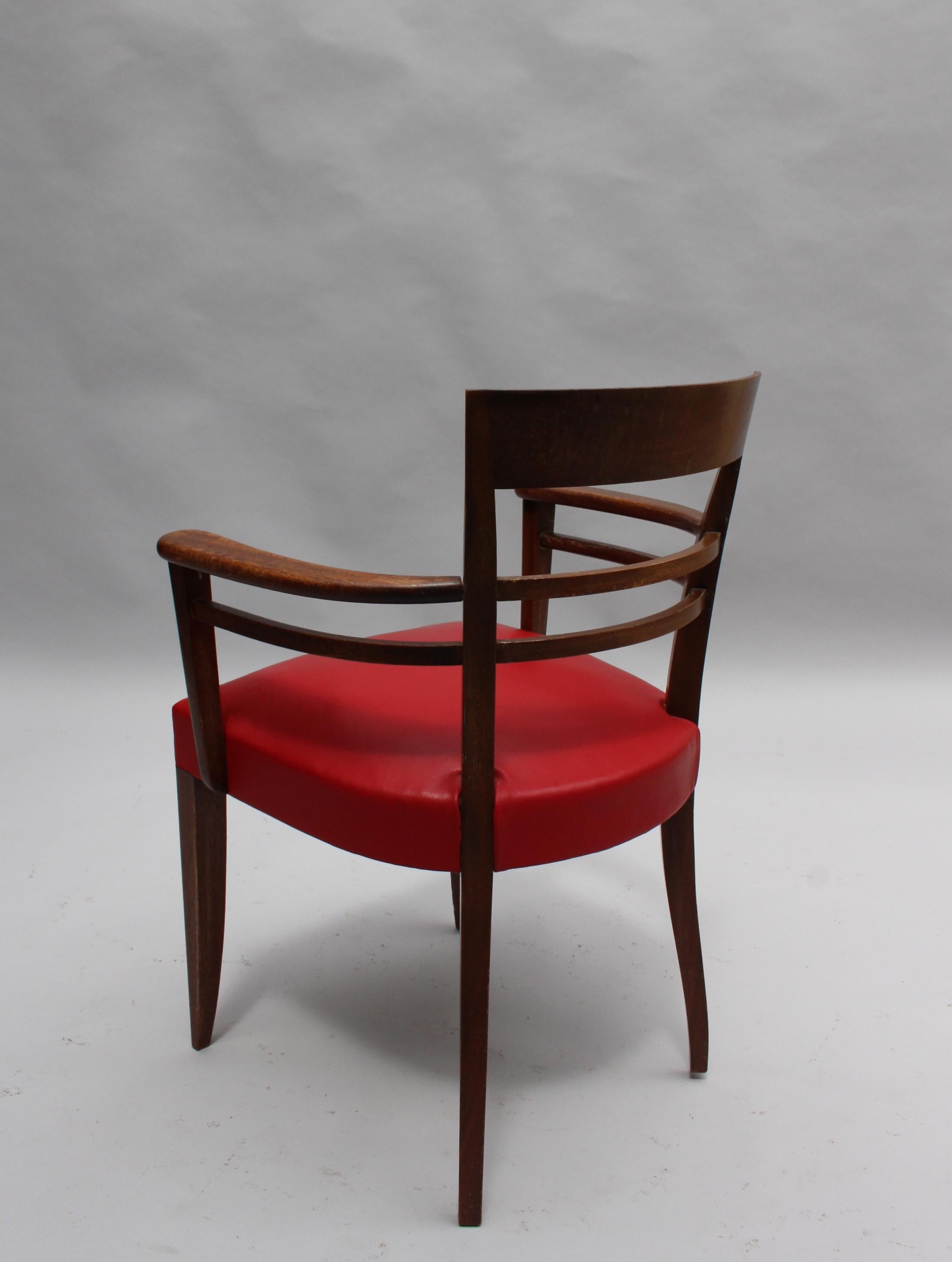 Ensemble de 10 chaises de salle à manger Art Déco françaises en acajou (8 côtés et 2 bras) en vente 4