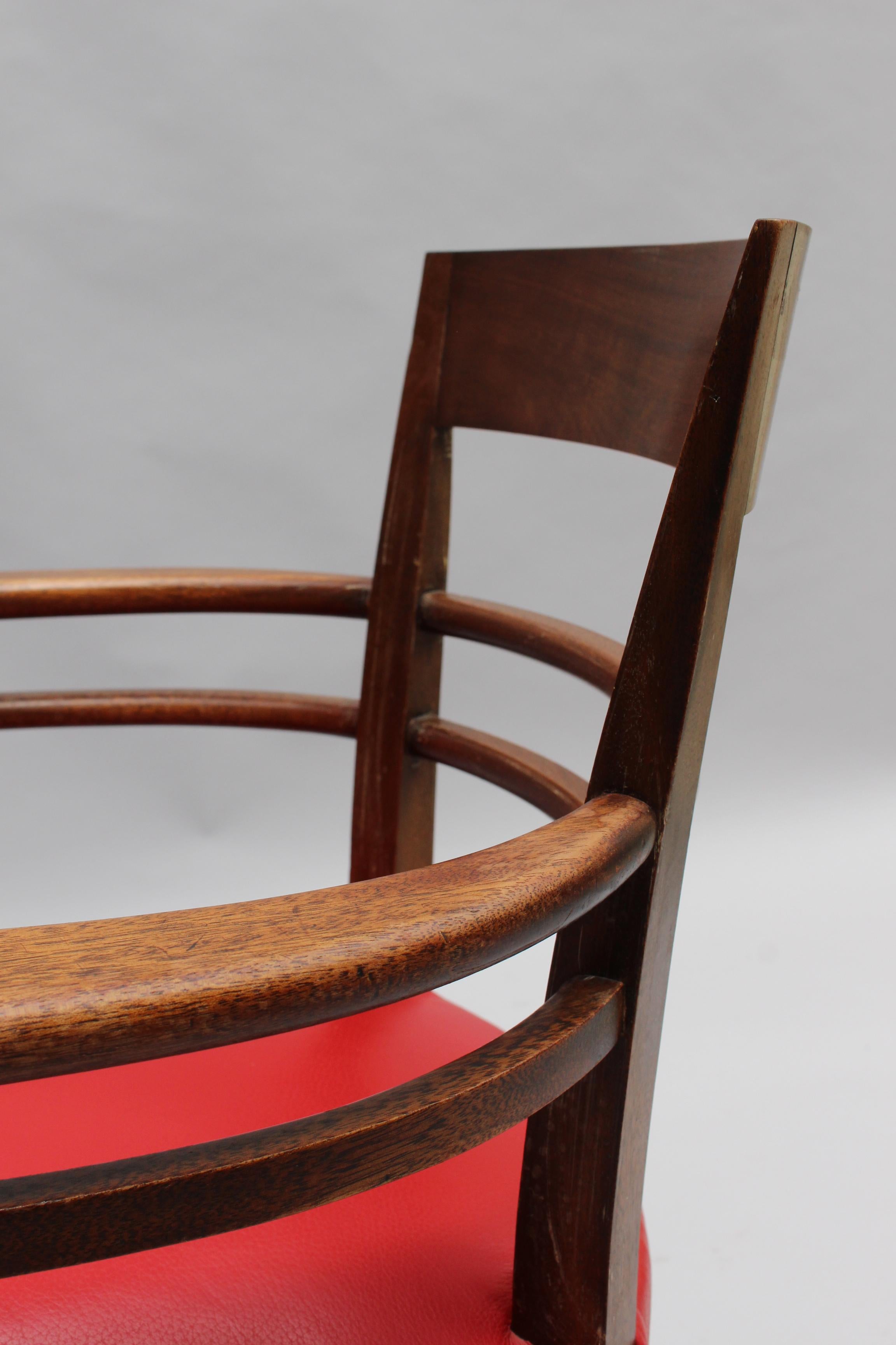 Set di 10 sedie da pranzo in mogano Art Deco francese (8 laterali e 2 con braccioli) in vendita 8