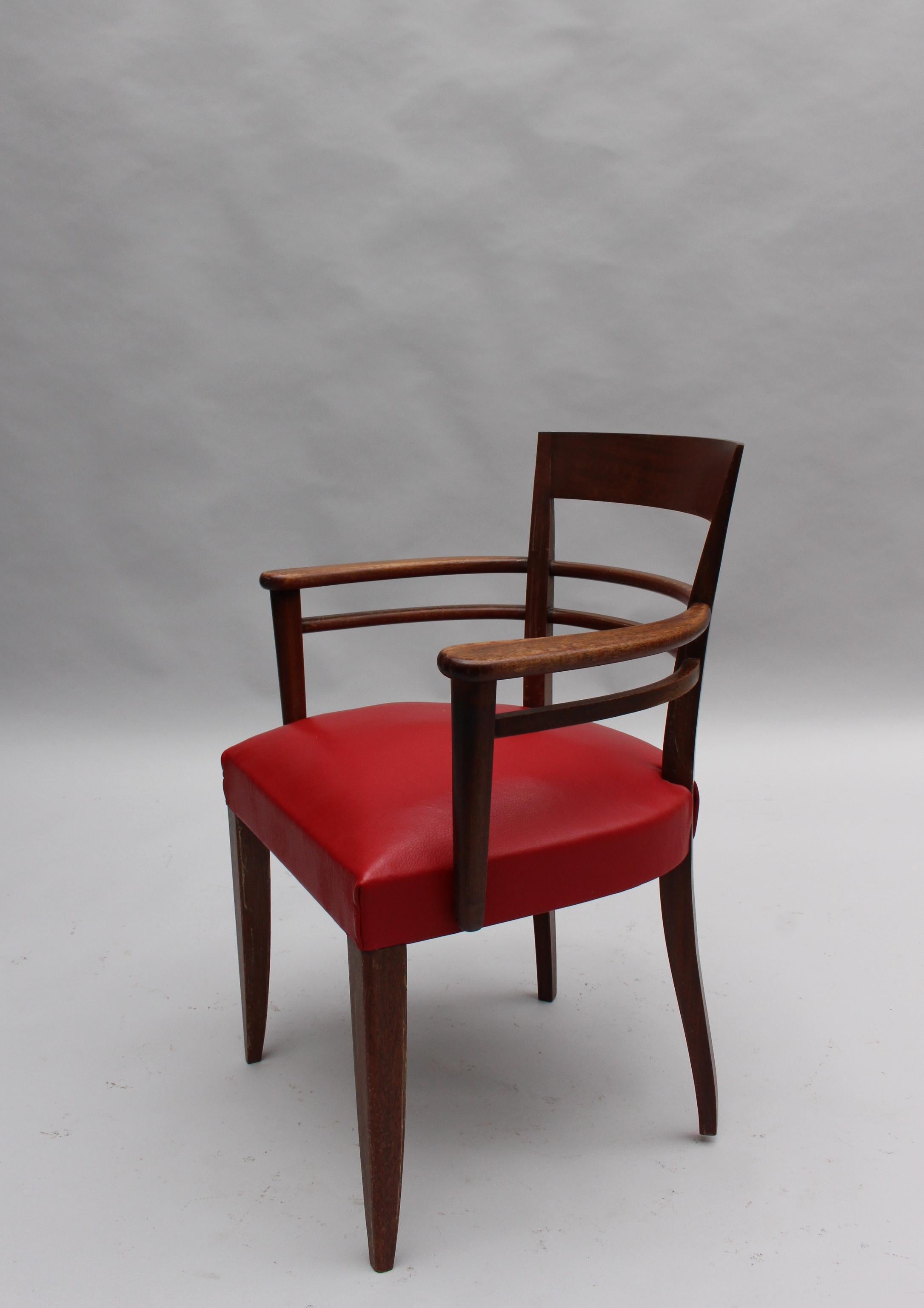 Acajou Ensemble de 10 chaises de salle à manger Art Déco françaises en acajou (8 côtés et 2 bras) en vente