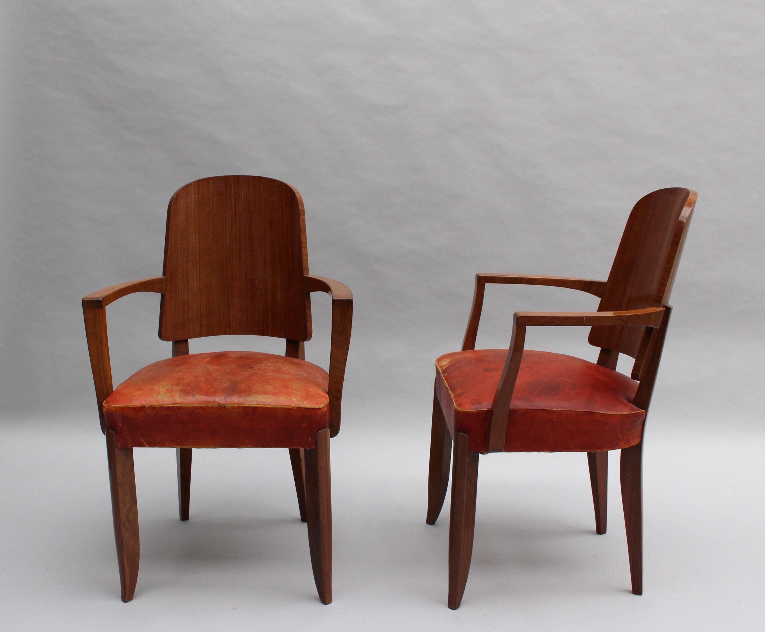 Satz von 8 feinen französischen Palisander-Stühlen im Art déco-Stil von Maxime Old (6 Seiten + 2 Armlehnen) im Angebot 6