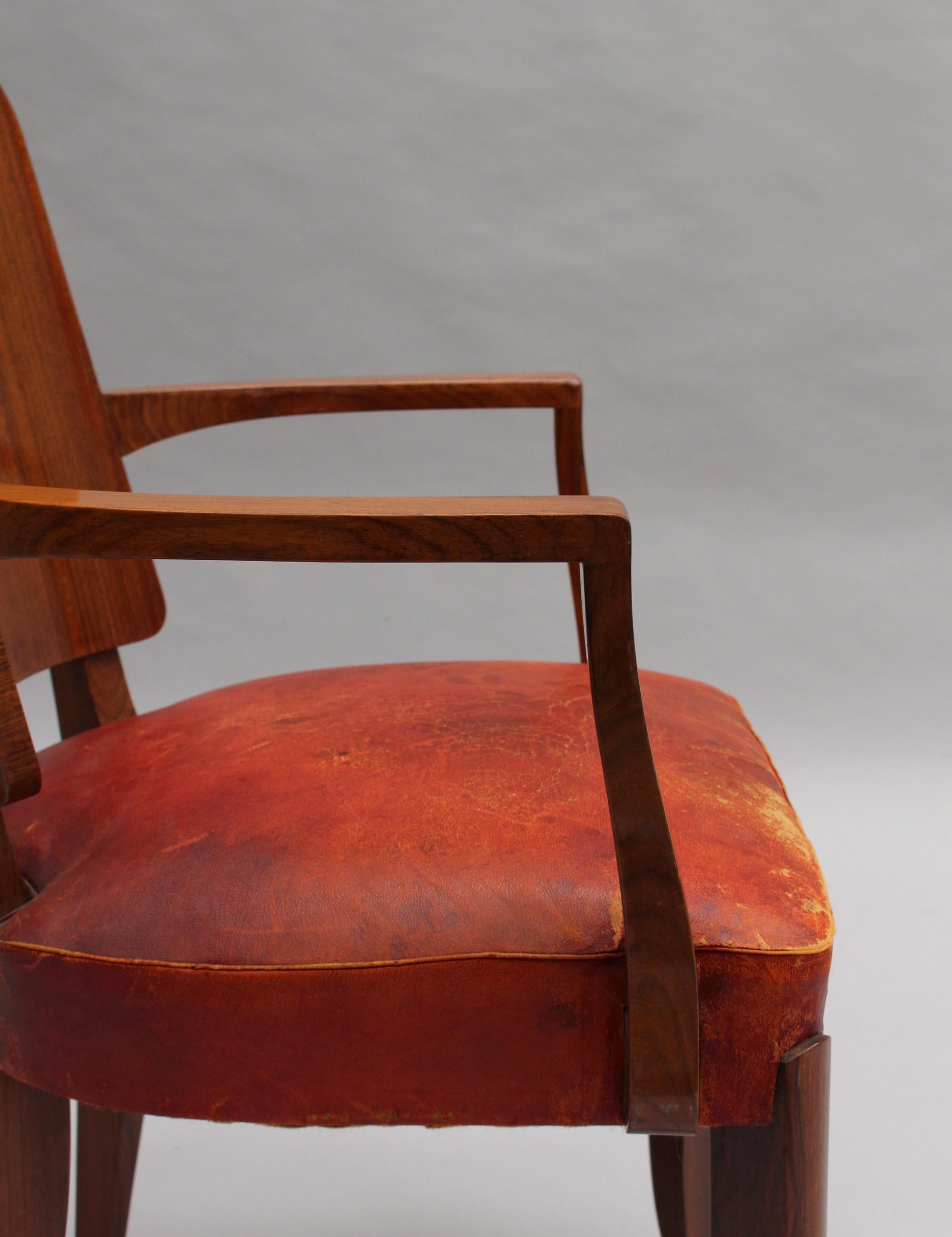 Satz von 8 feinen französischen Palisander-Stühlen im Art déco-Stil von Maxime Old (6 Seiten + 2 Armlehnen) im Angebot 7