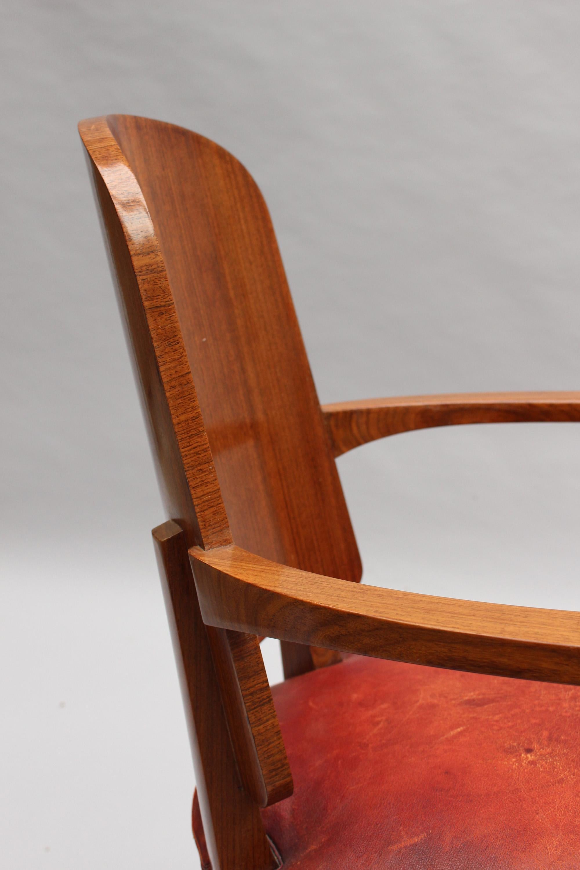 Ensemble de 8 chaises Art Déco françaises en palissandre par Maxime Old (6 côtés + 2 bras) en vente 6