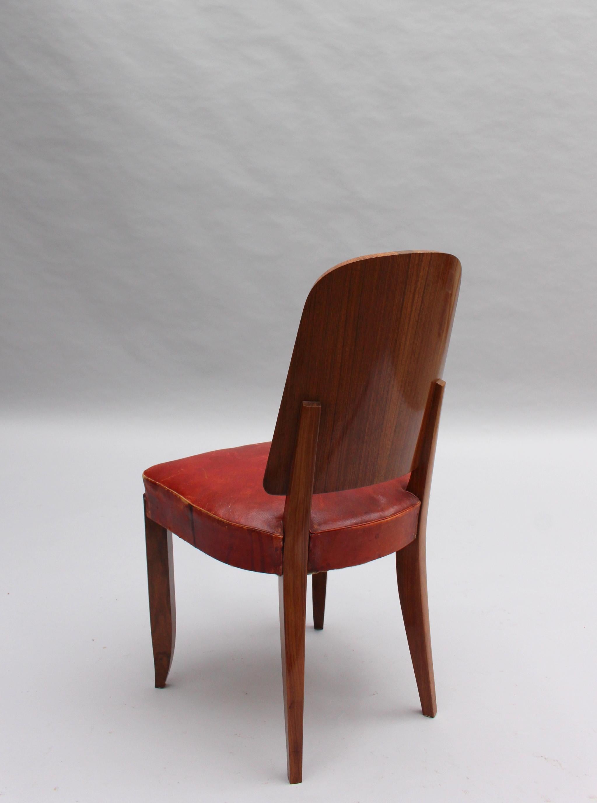 Satz von 8 feinen französischen Palisander-Stühlen im Art déco-Stil von Maxime Old (6 Seiten + 2 Armlehnen) im Angebot 3