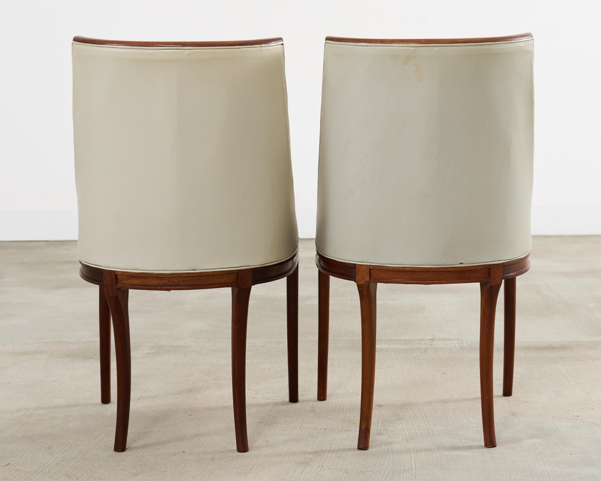 Set of Eight French Art Deco Style Gondola Dining Chairs For Sale 4