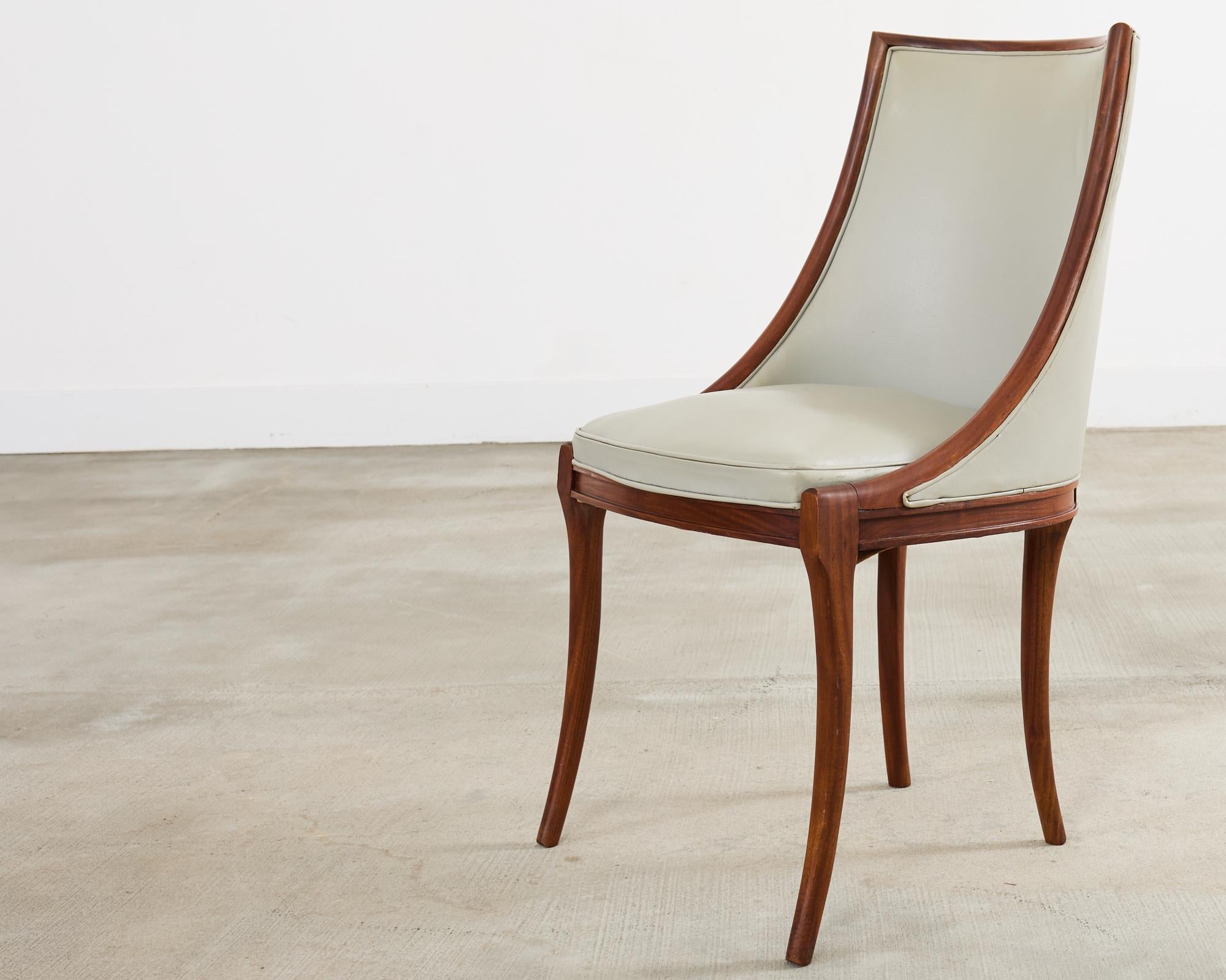 Set of Eight French Art Deco Style Gondola Dining Chairs For Sale 5