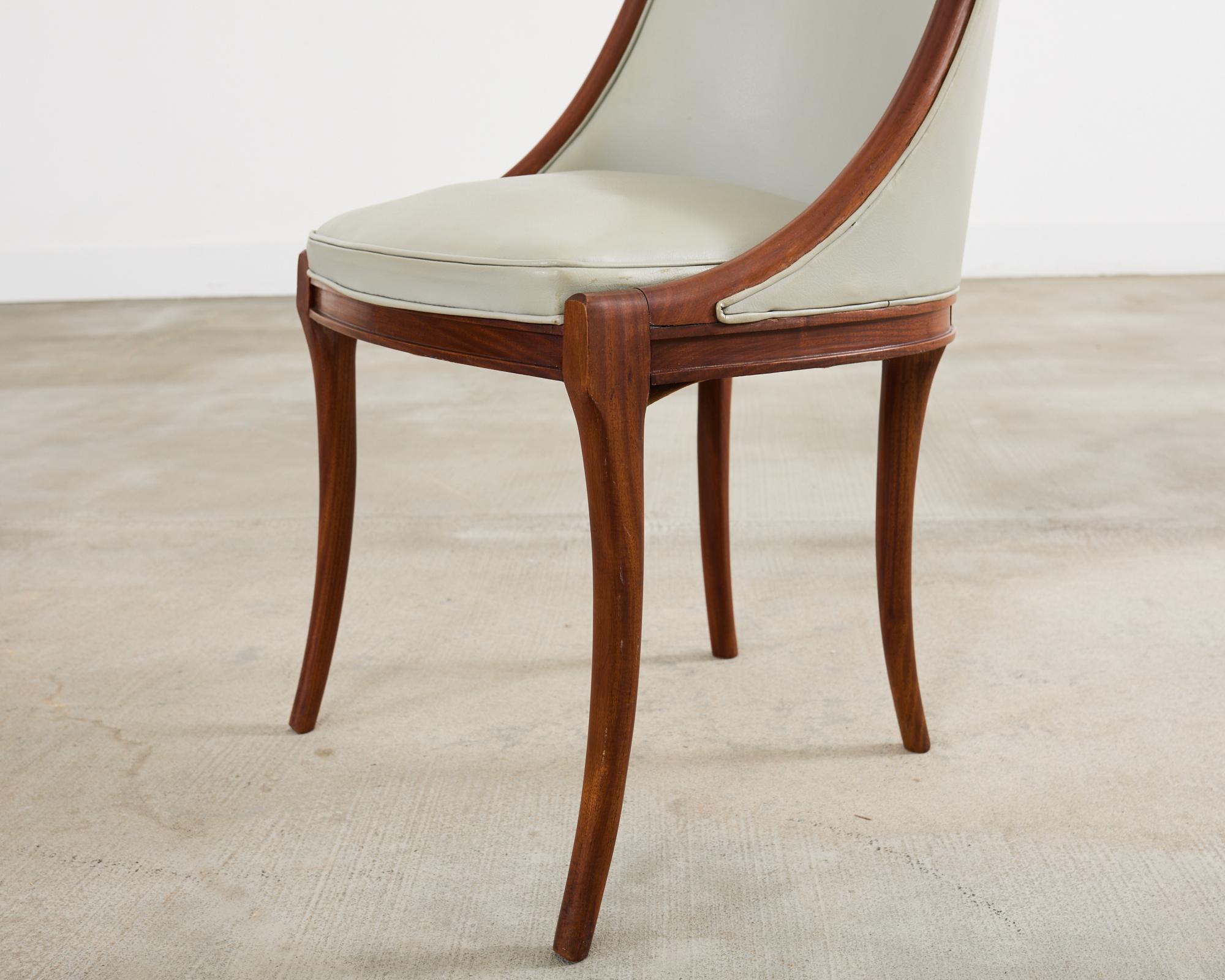 Set of Eight French Art Deco Style Gondola Dining Chairs For Sale 6