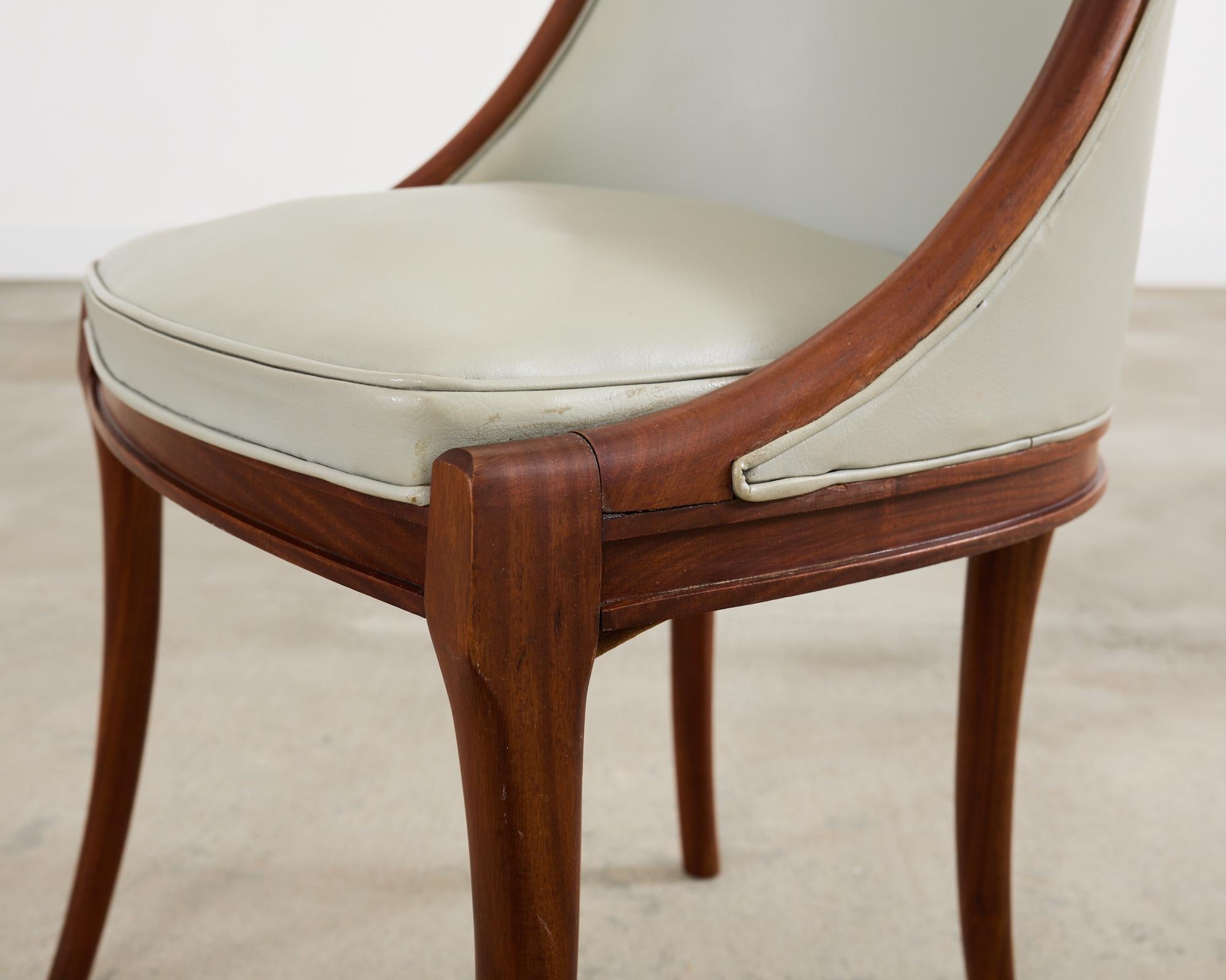 Set of Eight French Art Deco Style Gondola Dining Chairs For Sale 7