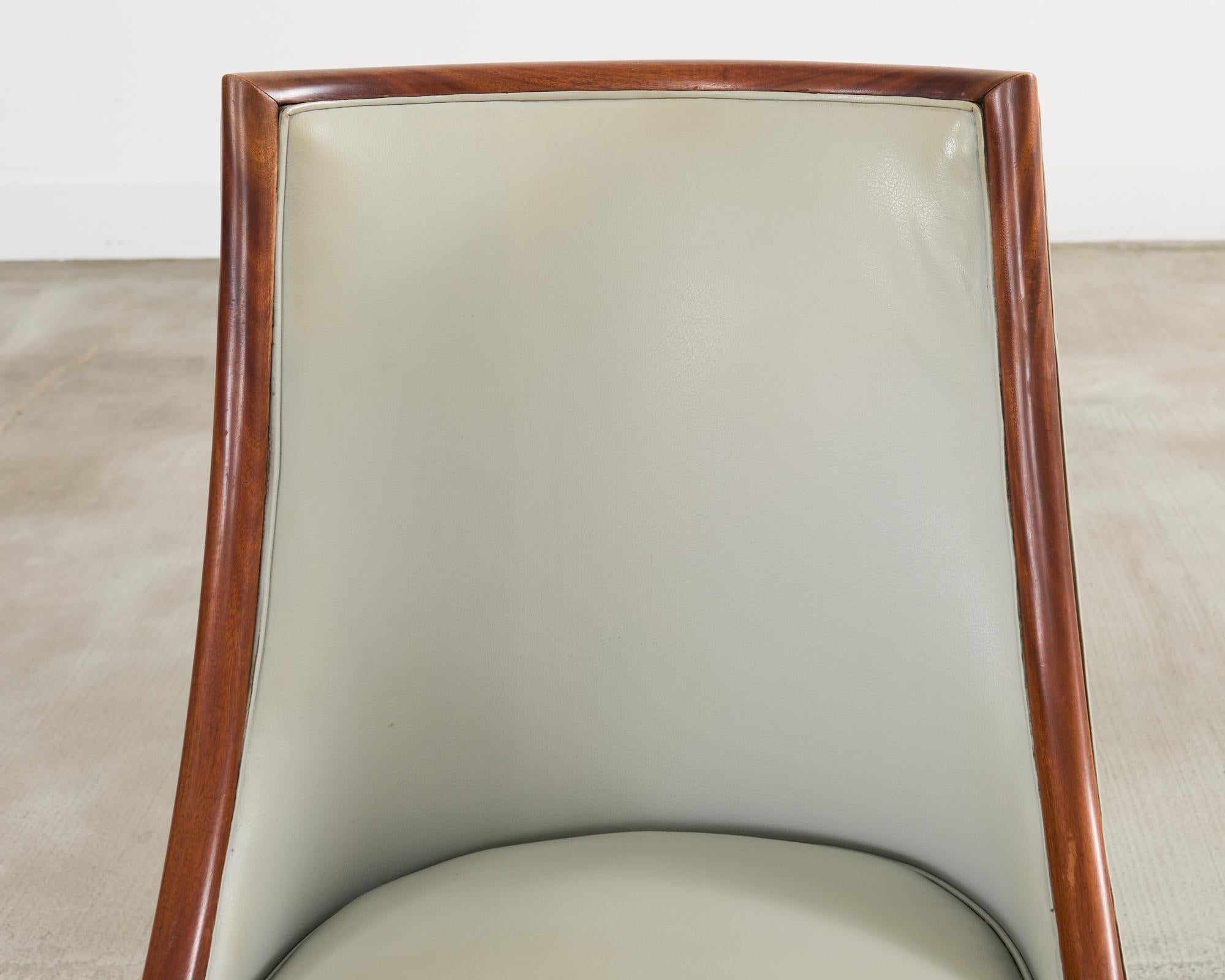 Set of Eight French Art Deco Style Gondola Dining Chairs For Sale 8