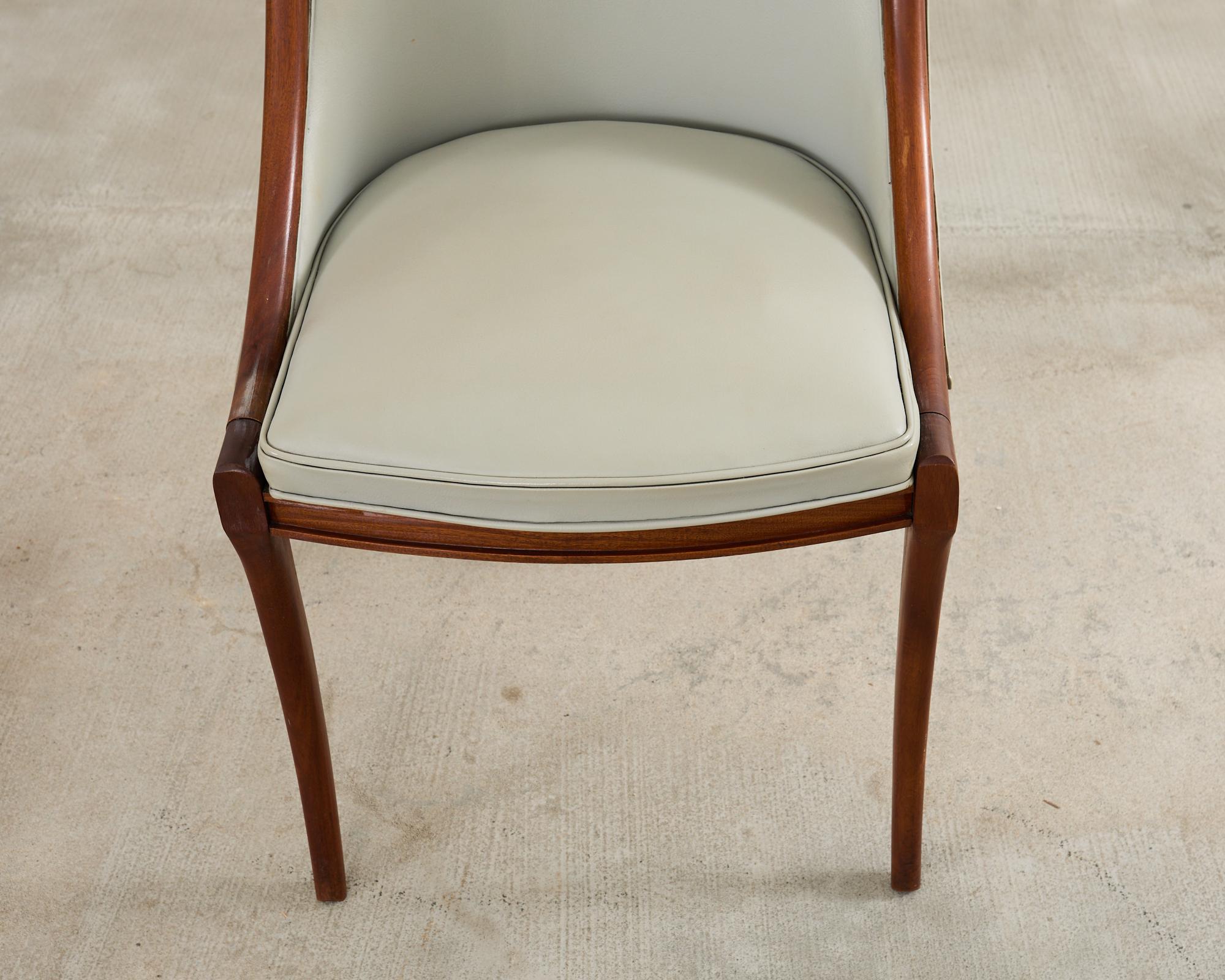Set of Eight French Art Deco Style Gondola Dining Chairs For Sale 10