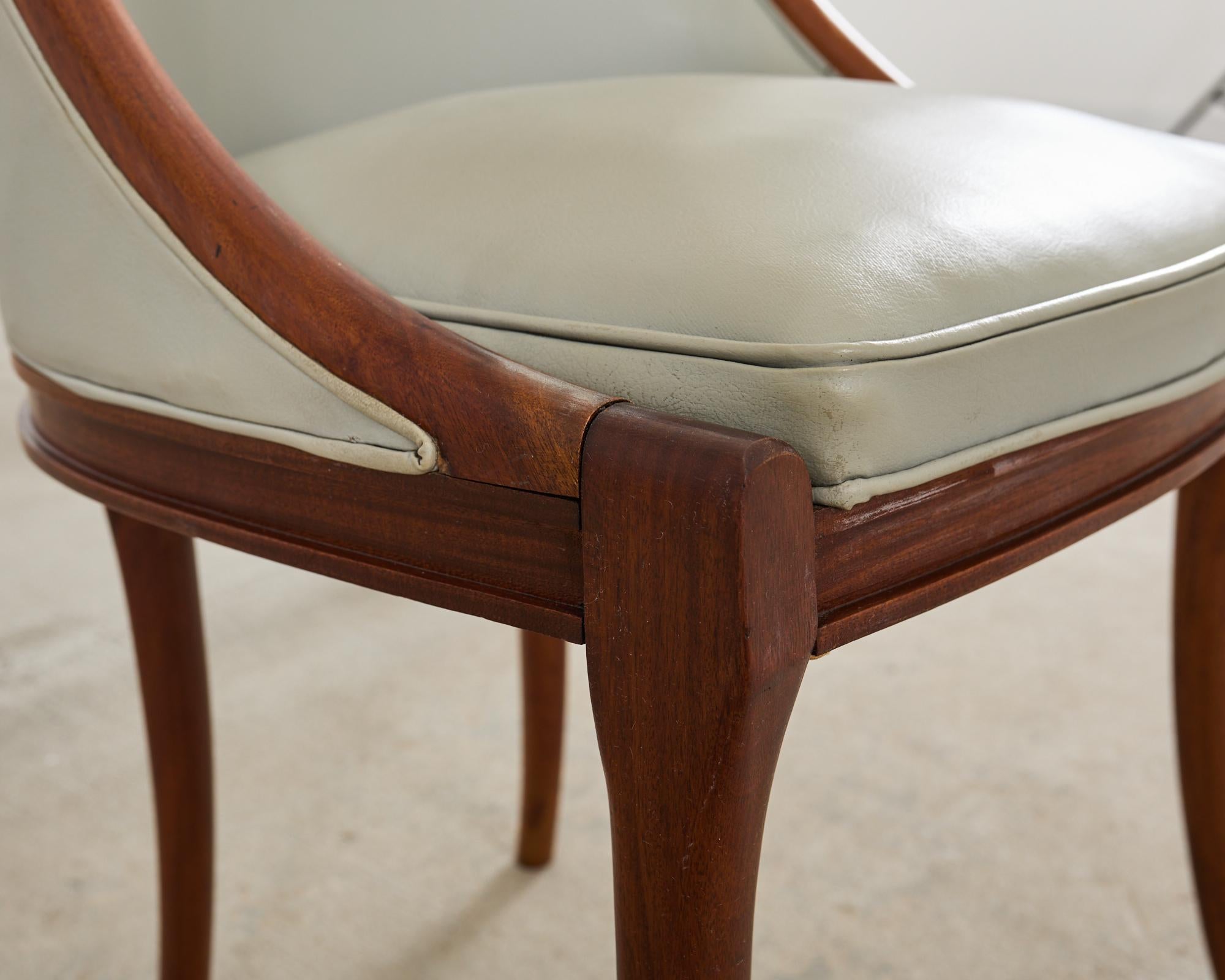 Set of Eight French Art Deco Style Gondola Dining Chairs For Sale 11