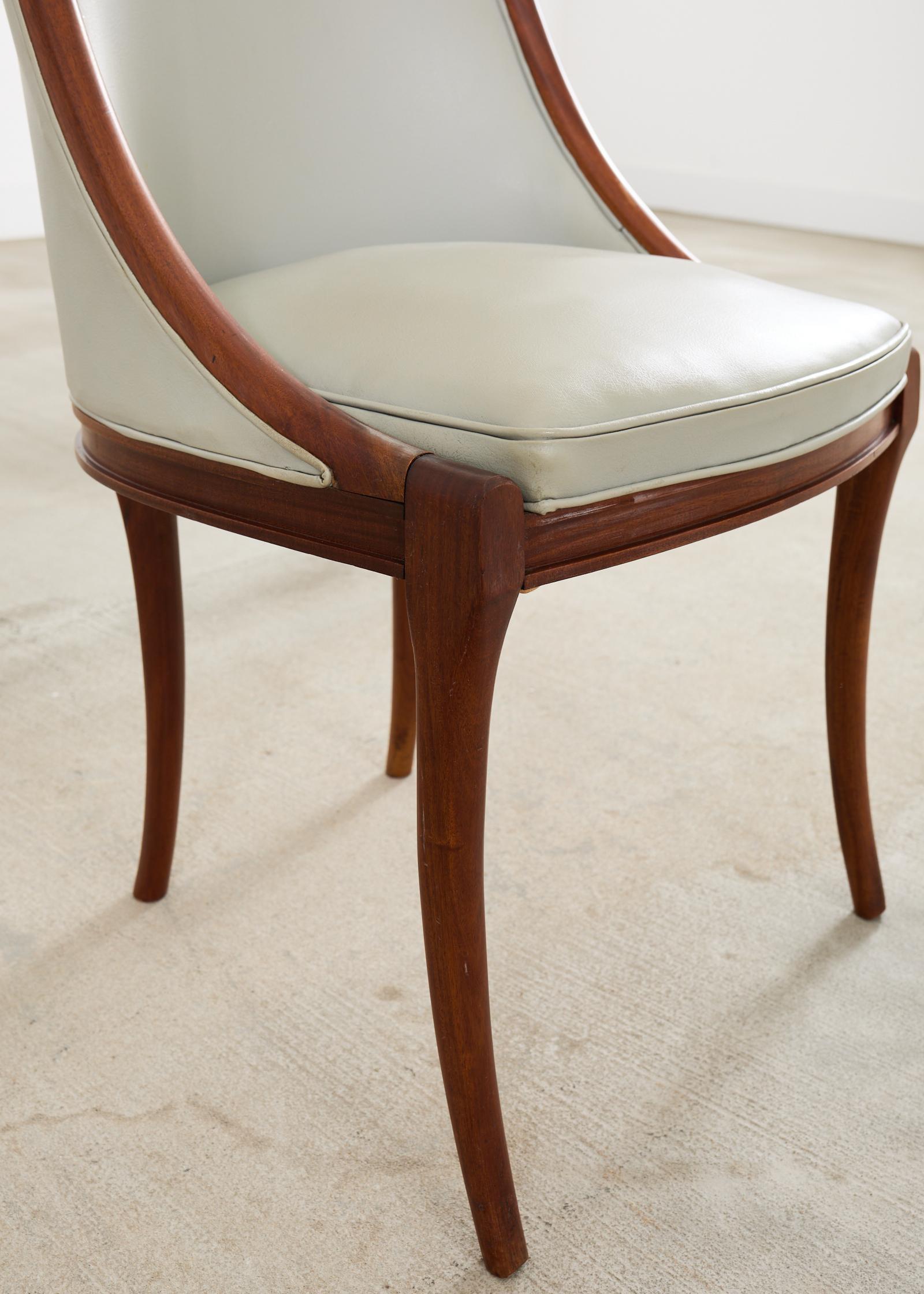 Set of Eight French Art Deco Style Gondola Dining Chairs For Sale 12