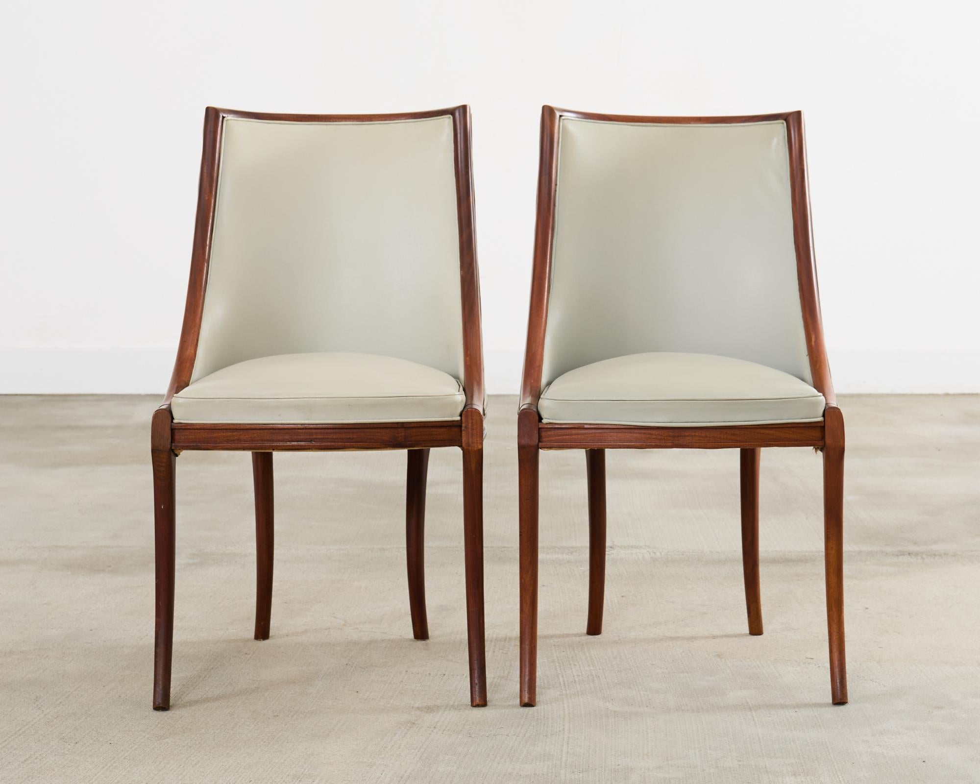20th Century Set of Eight French Art Deco Style Gondola Dining Chairs For Sale