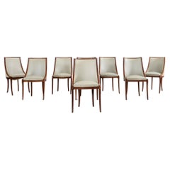 Set di otto sedie da pranzo a gondola in stile Art Deco francese
