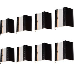 Set of Eight French Black and White Metal Wall Lights