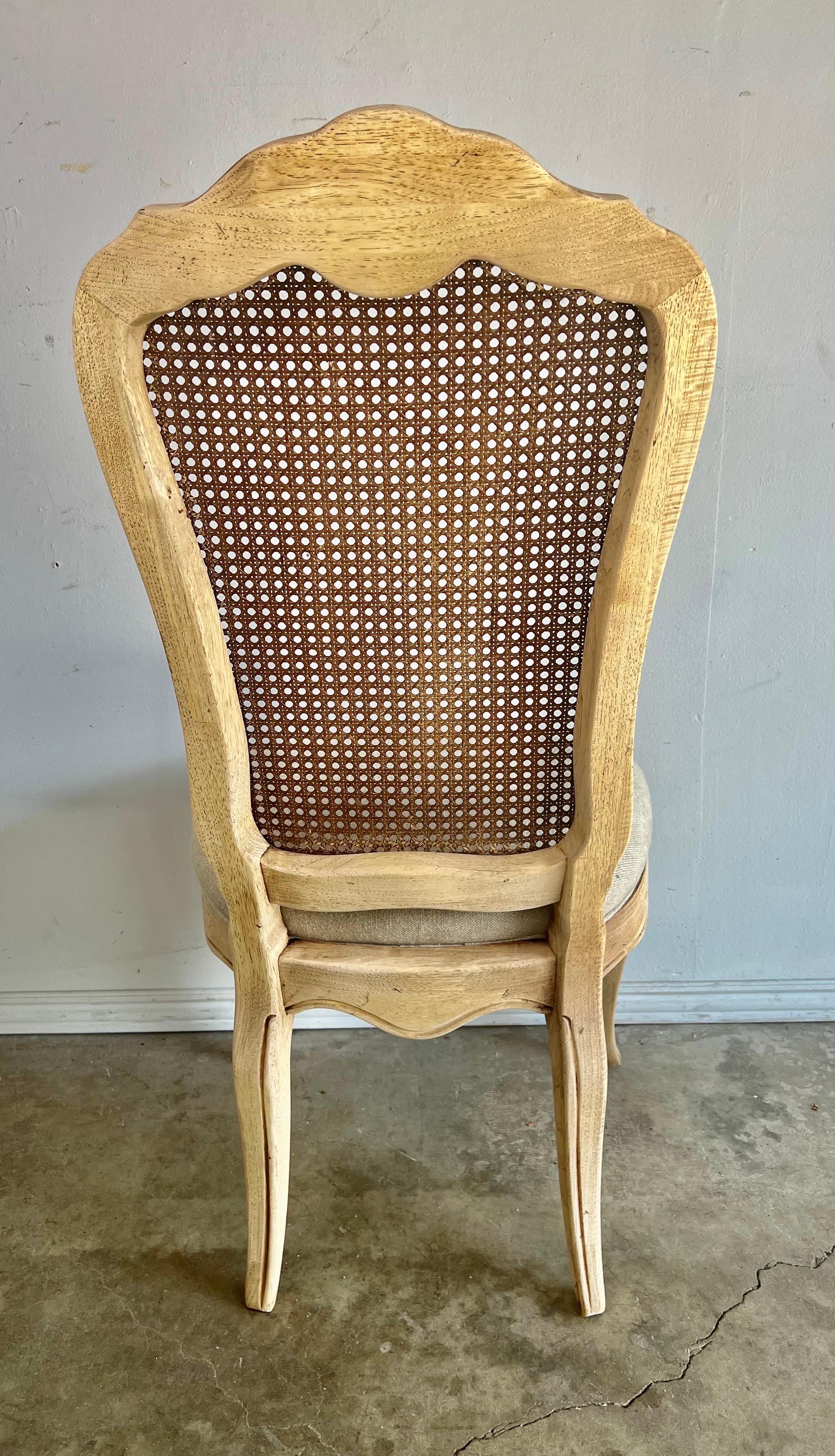 Set of Eight French Cane Back Dining Chairs C. 1930's 3
