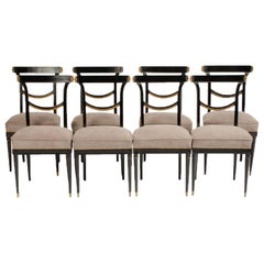 Set of Eight French Dining Chairs by Jansen