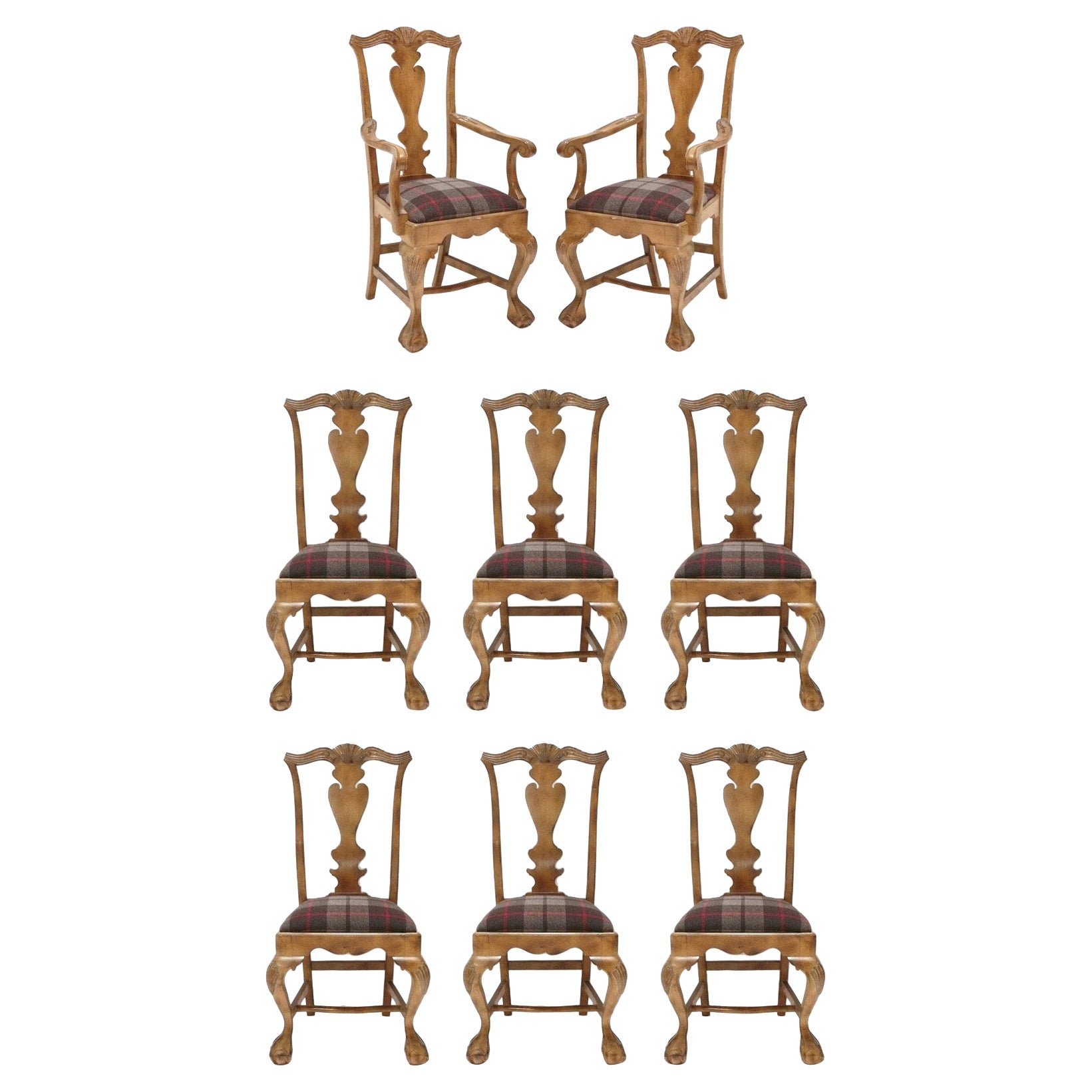 Ensemble de huit chaises de salle à manger françaises achetées chez Ralph Lauren en vente
