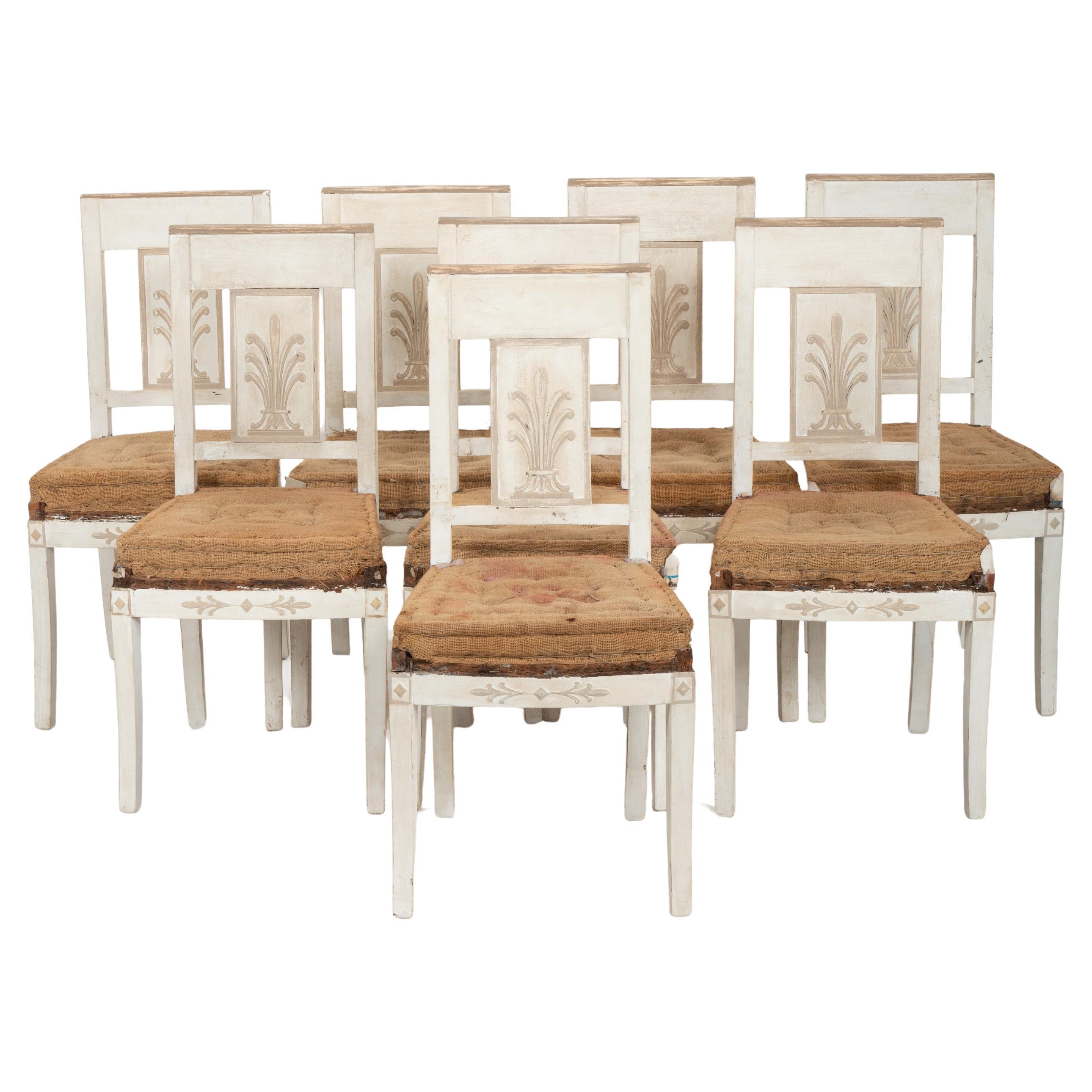 Set of Eight French Directoire Side Chairs, Attributed to Jacob, Circa 1800 For Sale