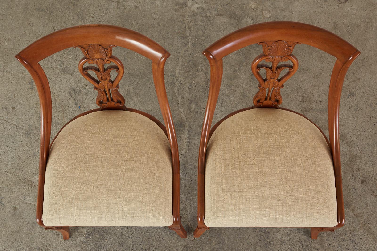 Set of Eight French Empire Style Gondola Dining Chairs 8
