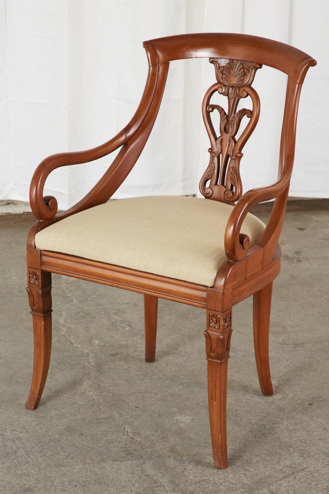 Set of Eight French Empire Style Gondola Dining Chairs 2