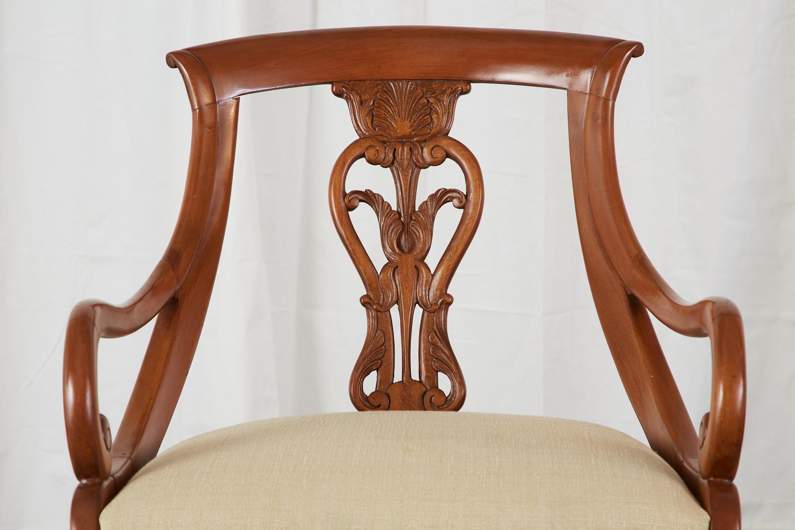 Set of Eight French Empire Style Gondola Dining Chairs 3