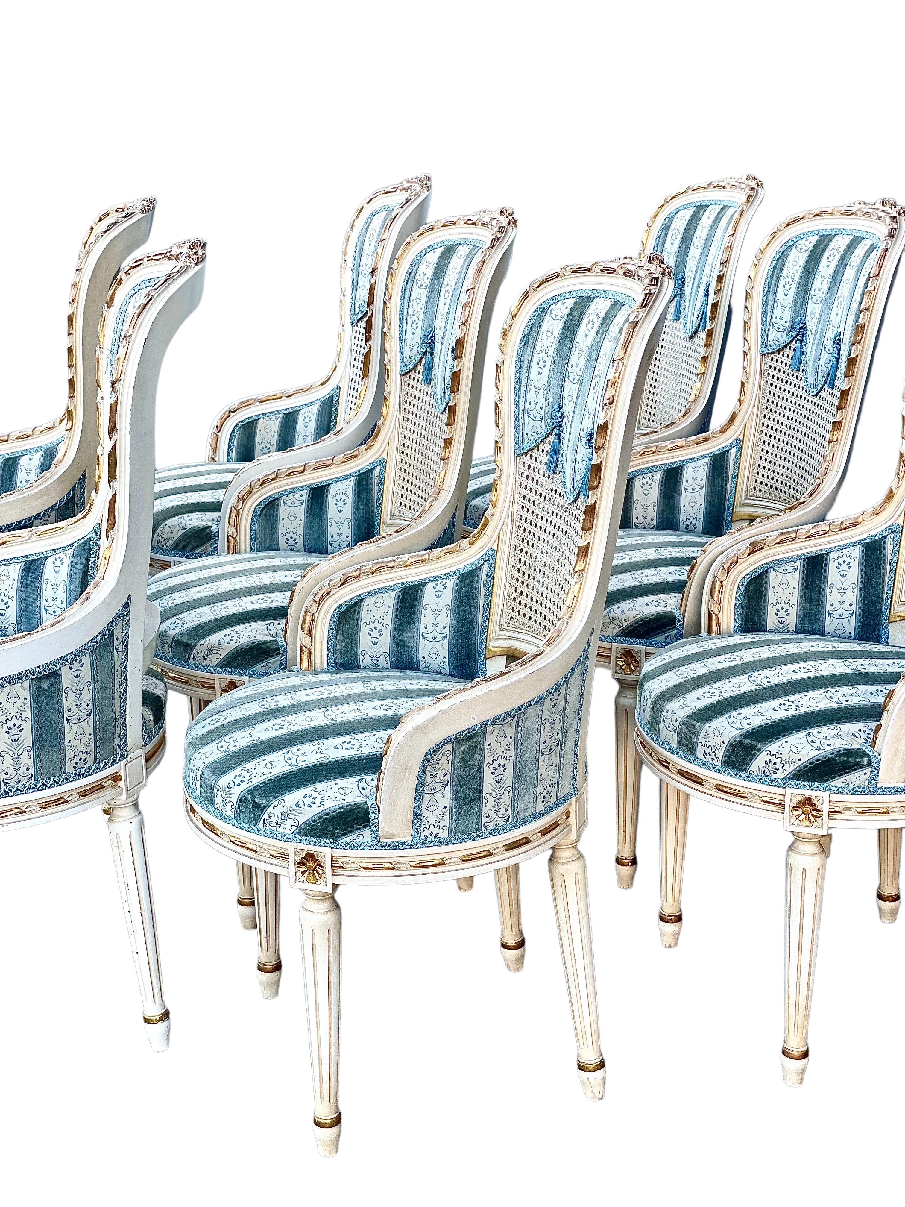 20th Century Set of Eight French Louis XVI Style Dining Chairs  For Sale