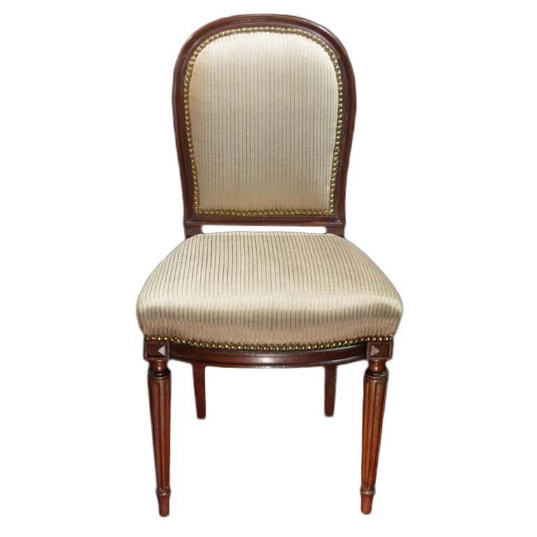 Set of Eight French Late 19th Century Louis XVI St. Solid Mahogany Side ...