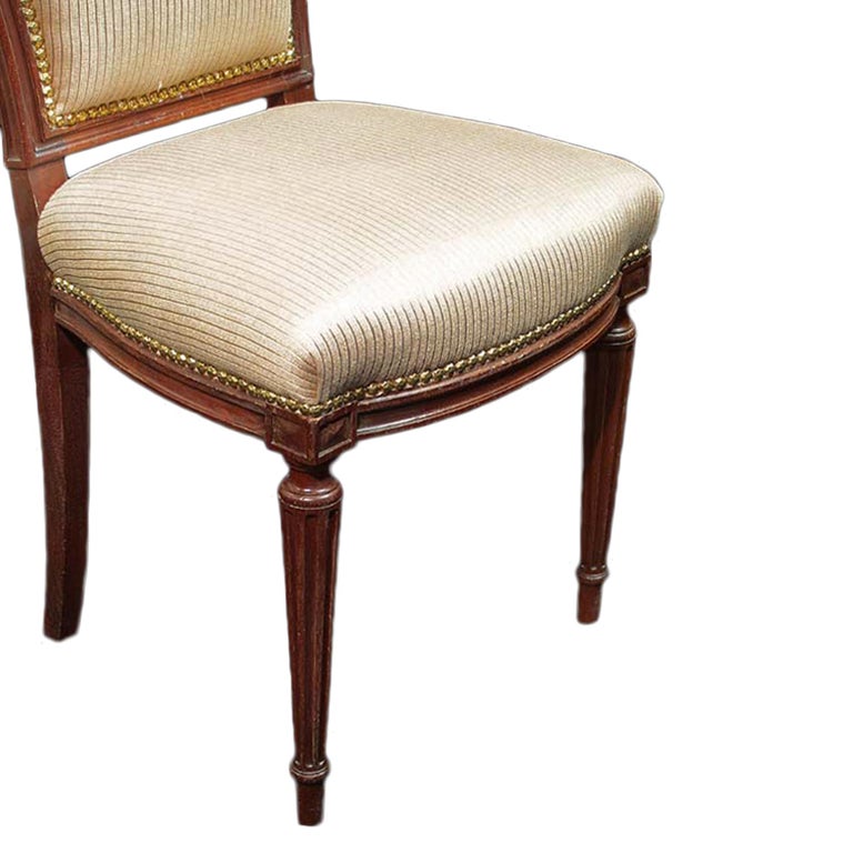 Set of Eight French Late 19th Century Louis XVI St. Solid Mahogany Side ...