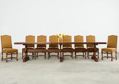 Set of Eight French Louis XIII Os de Mouton Maple Dining Chairs