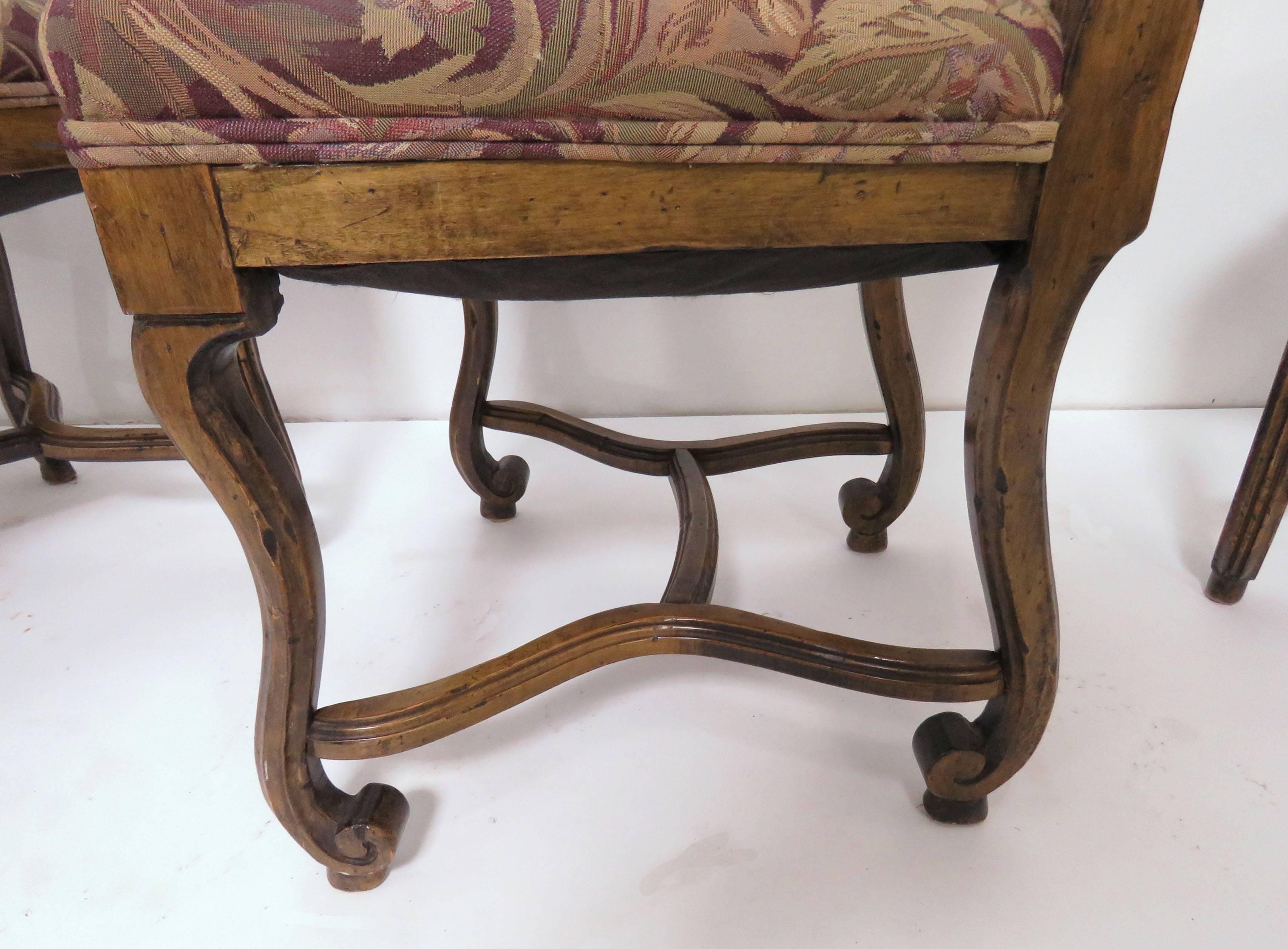 Set of Eight French Louis XIV Style Carved High Back Dining Chairs 2