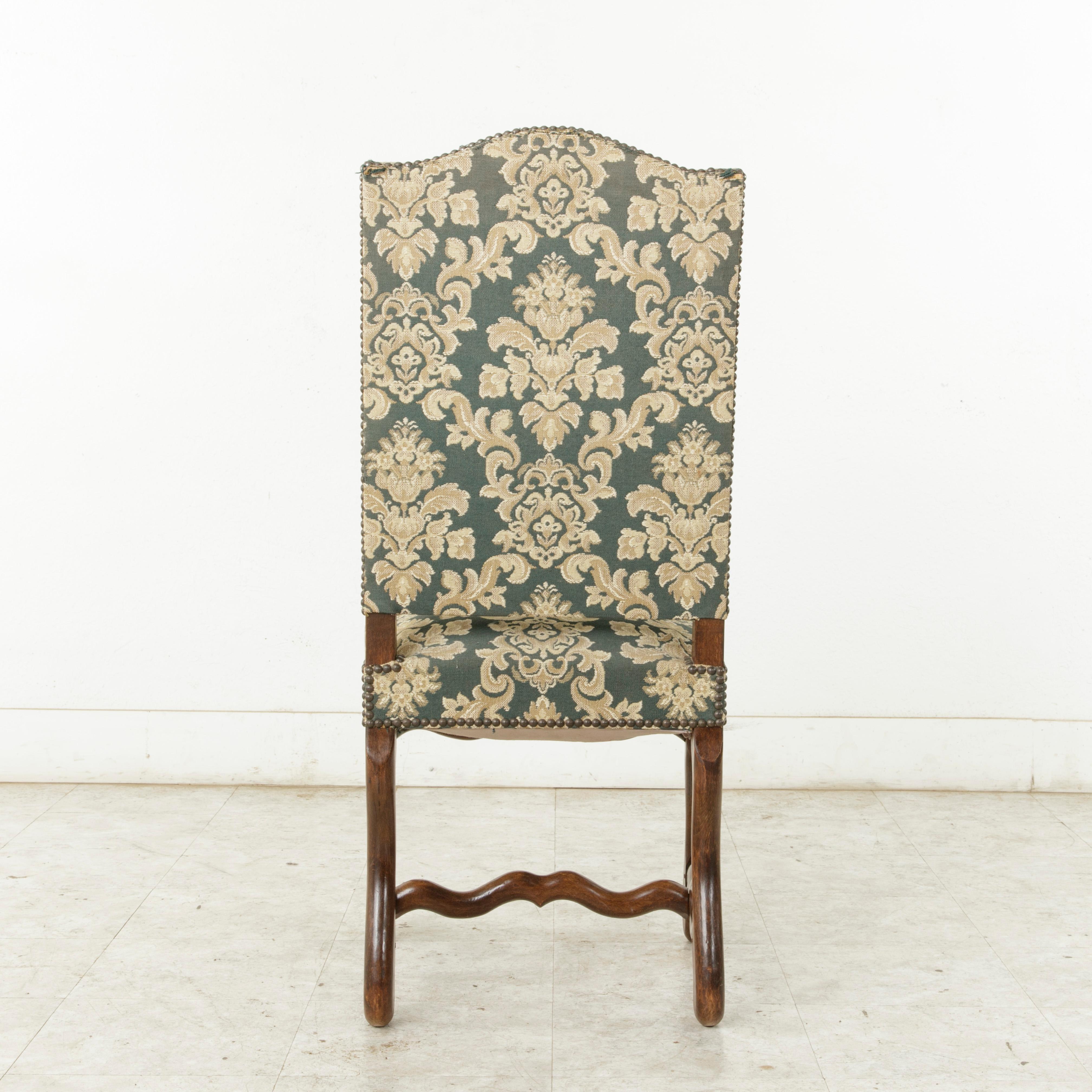 Mid-20th Century Set of Eight French Louis XIV Style Mutton Leg Side Chairs, Dining Chairs