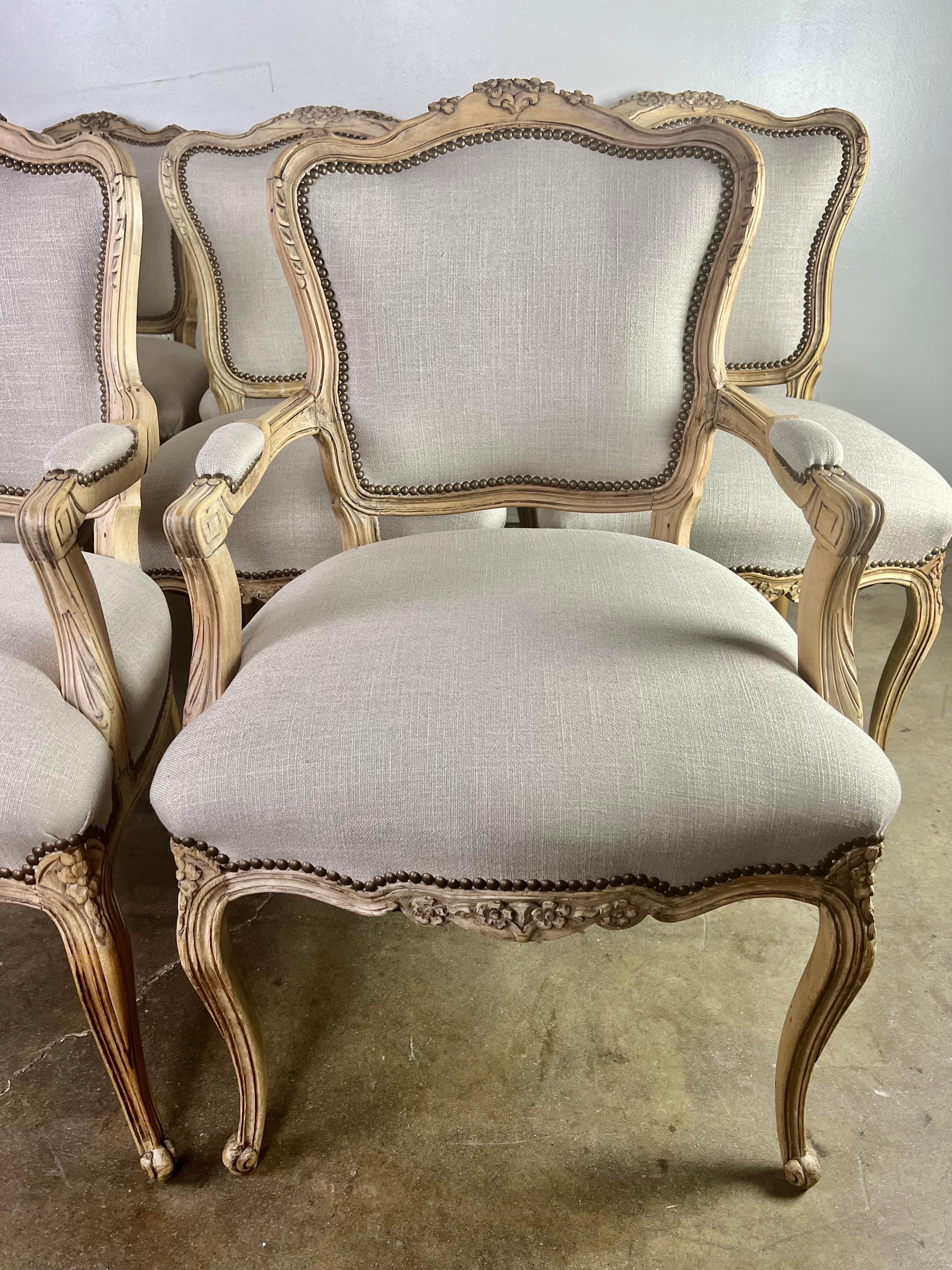 Set of Eight French Louis XV Style Dining Chairs 5
