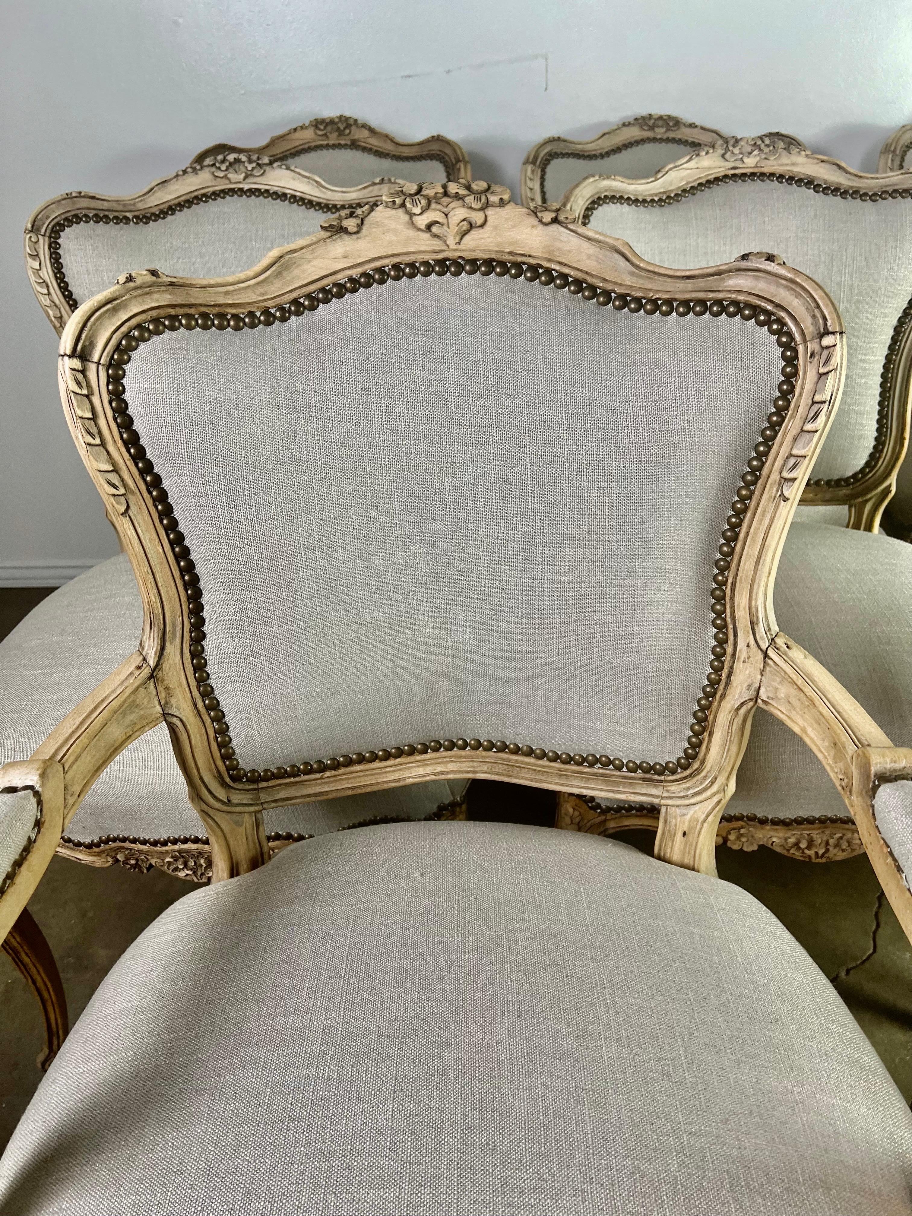 Set of Eight French Louis XV Style Dining Chairs 17