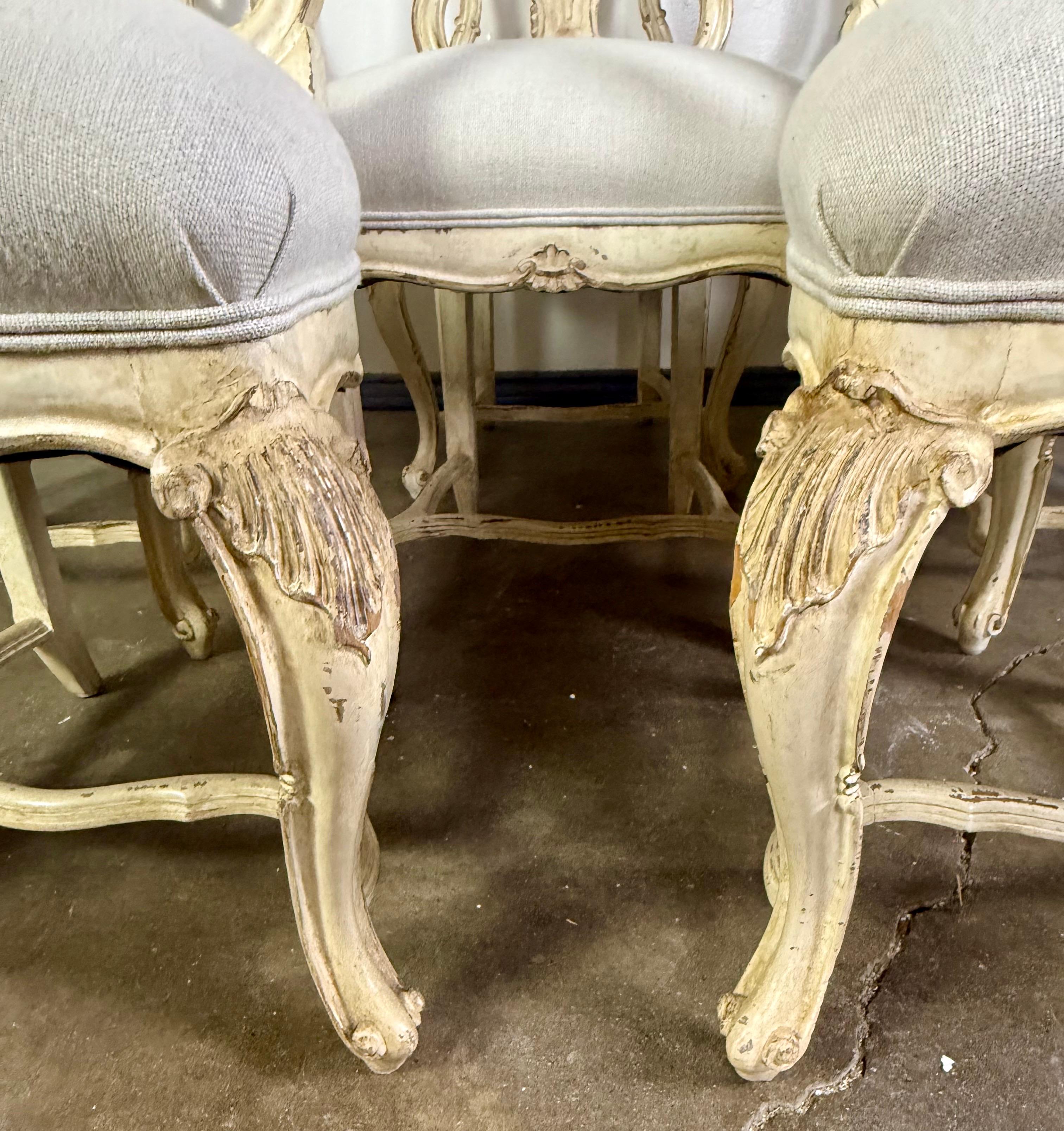 Set of Eight French Louis XV Style Dining Chairs For Sale 3