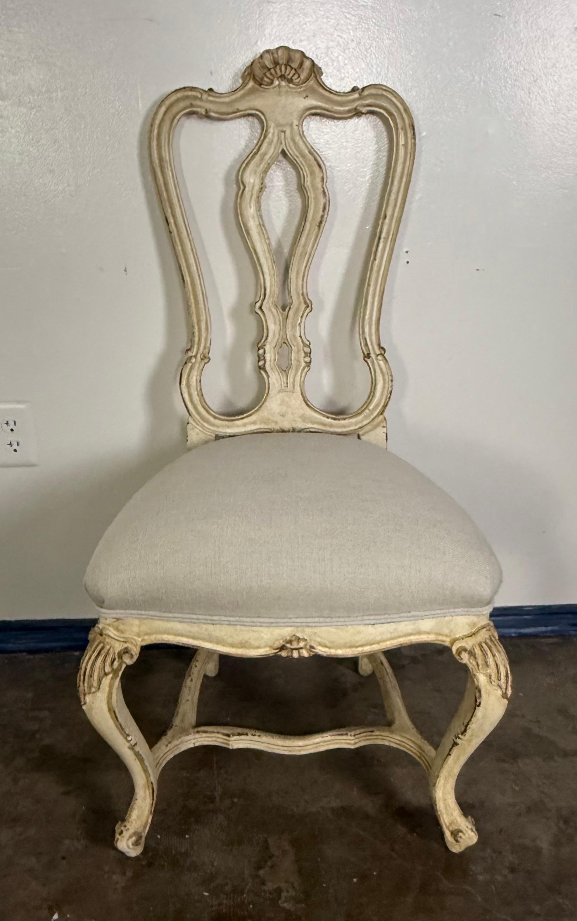 Set of Eight French Louis XV Style Dining Chairs For Sale 4