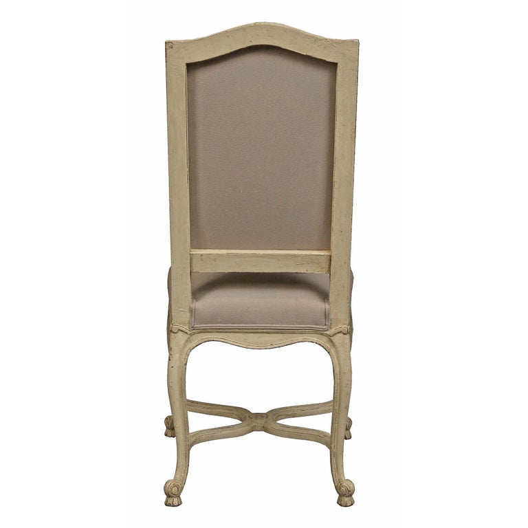 19th Century Set of Eight French Louis XV Style Patinated Dining Chairs For Sale