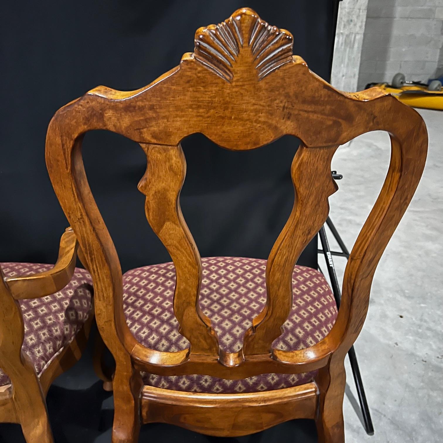 Set of Eight French Louis XV Style Walnut Dining Chairs For Sale 10