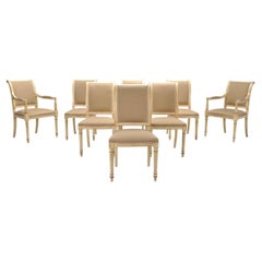 Set of Eight French Louis XVI Style Painted Dining Chairs