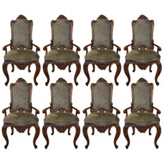 Set of Eight French Midcentury Louis XV Style Armchairs