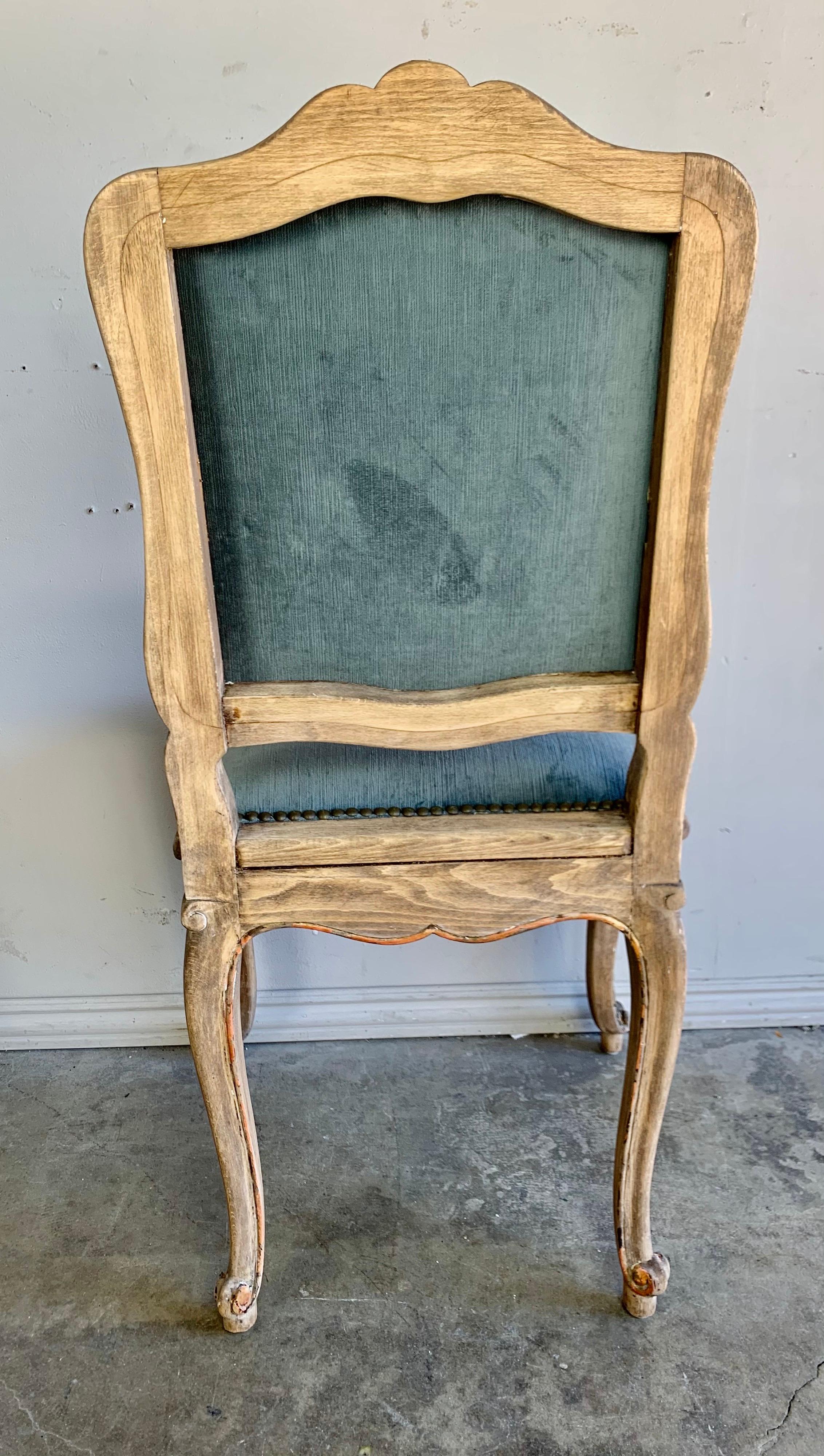 Set of Eight French Painted & Parcel Gilt Dining Chairs 9