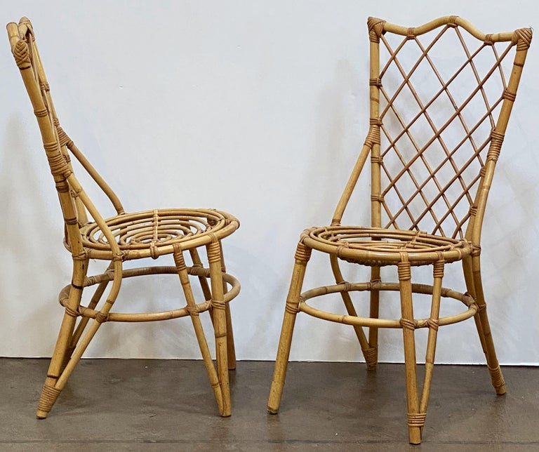 Set of Eight French Rattan Dining Chairs, Sold as a Set at 1stDibs