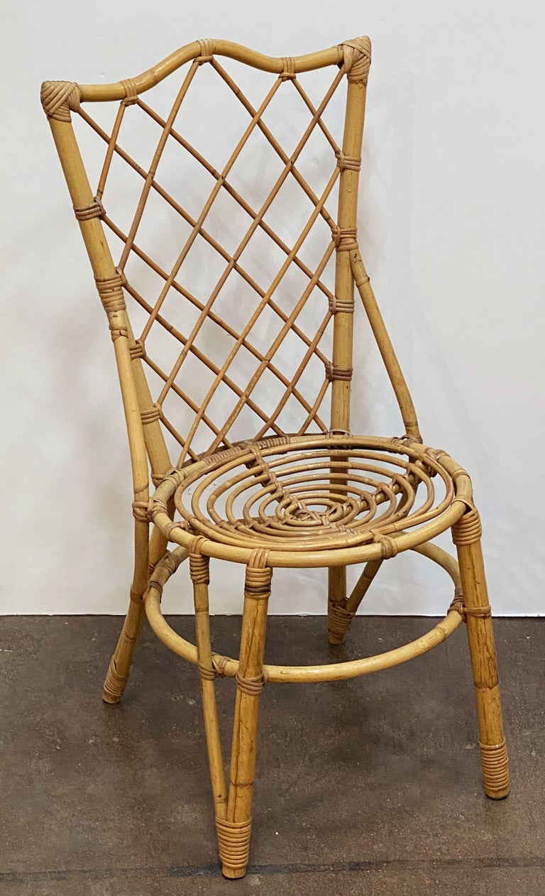 Set of Eight French Rattan Dining Chairs, Sold as a Set at 1stDibs