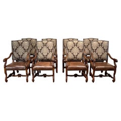 Set of Eight French Regence Style Dining Chairs
