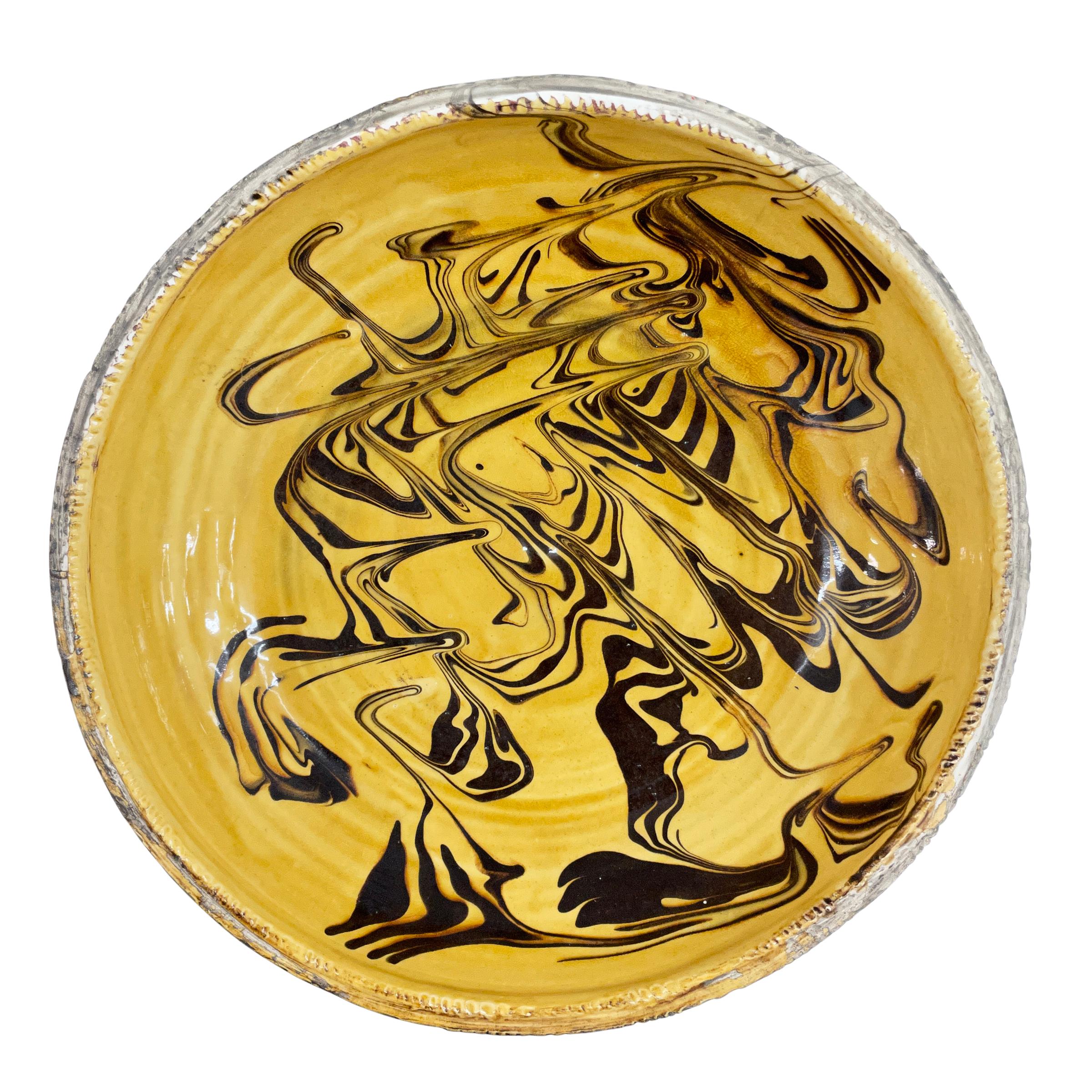 Set of Eight French Swirl Glazed Bowls with Custom Wall Mounts 4