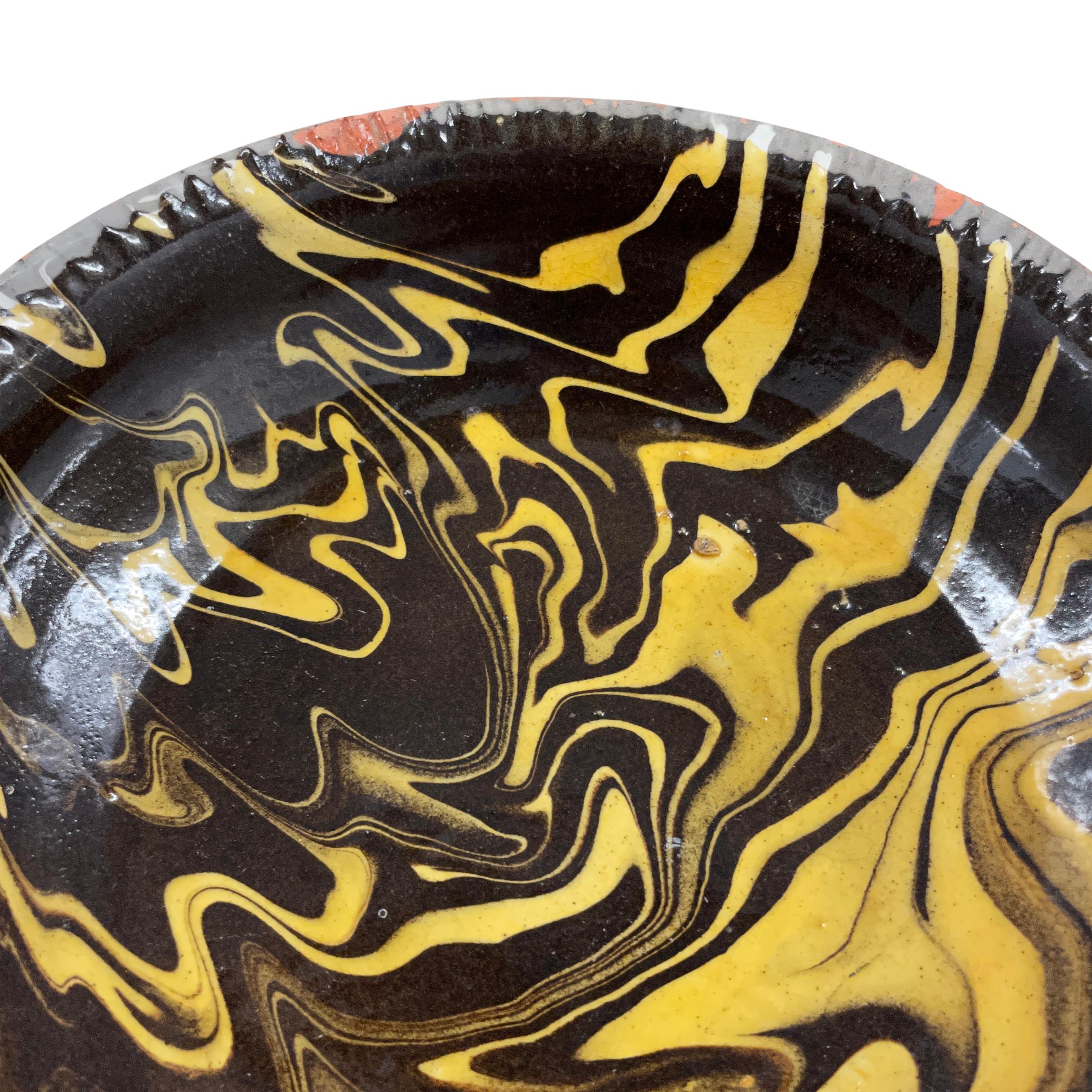 Set of Eight French Swirl Glazed Bowls with Custom Wall Mounts 8
