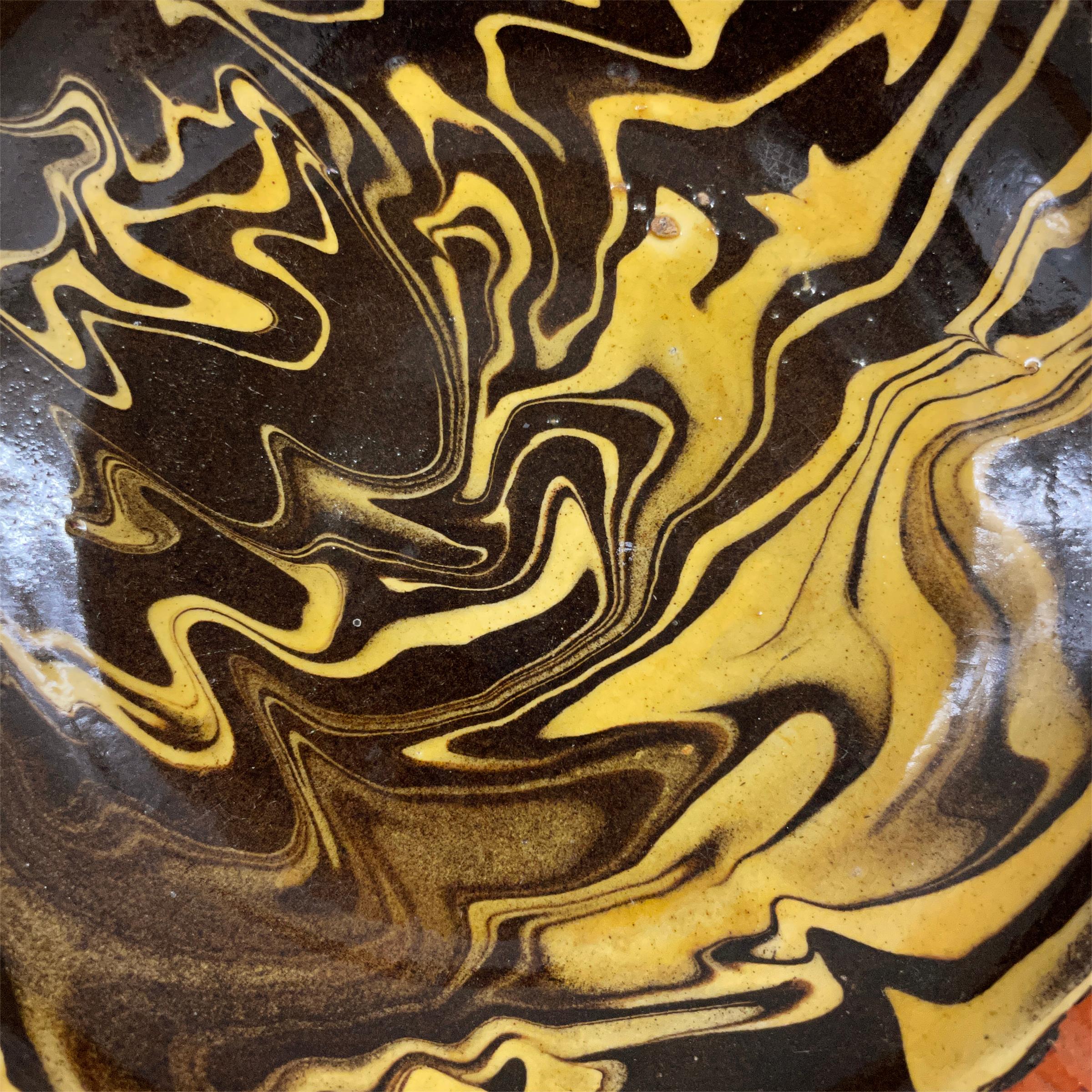 Set of Eight French Swirl Glazed Bowls with Custom Wall Mounts 9