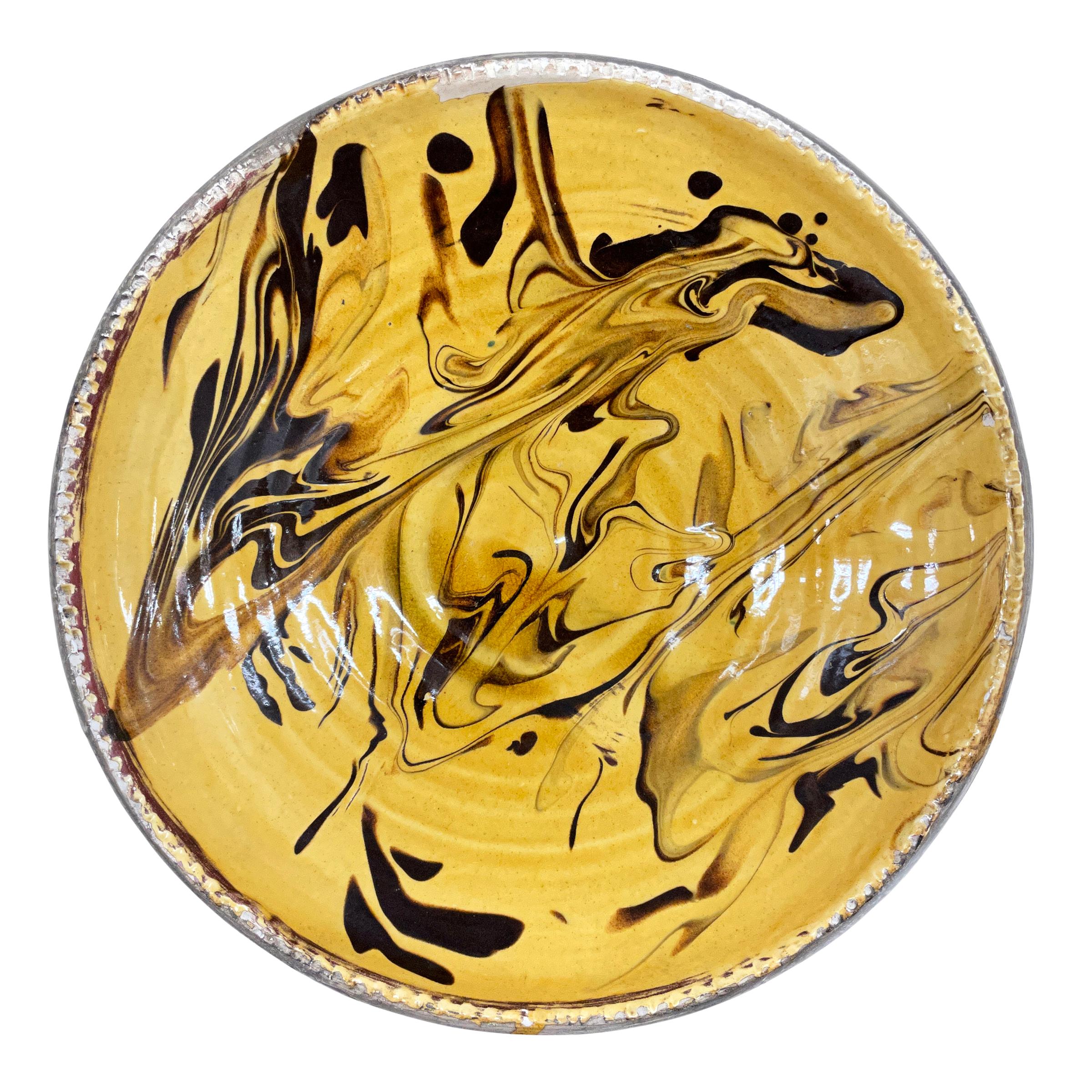Set of Eight French Swirl Glazed Bowls with Custom Wall Mounts 1