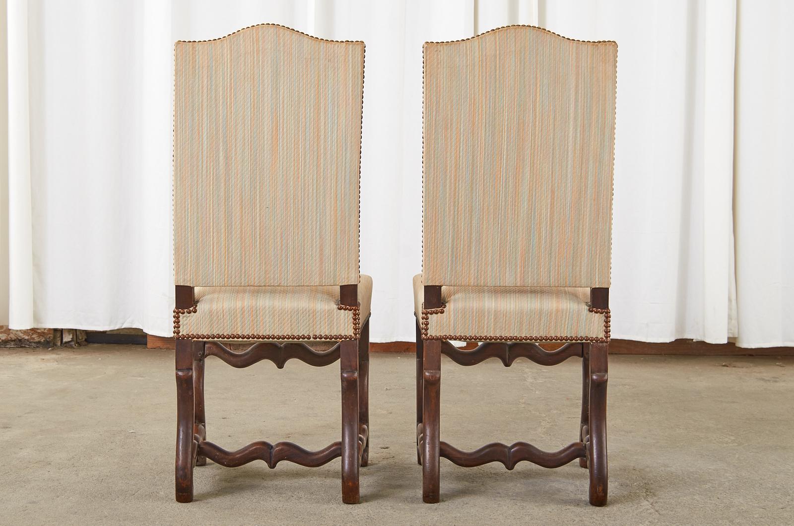 Set of Eight French Walnut Os de Mouton Dining Chairs 13