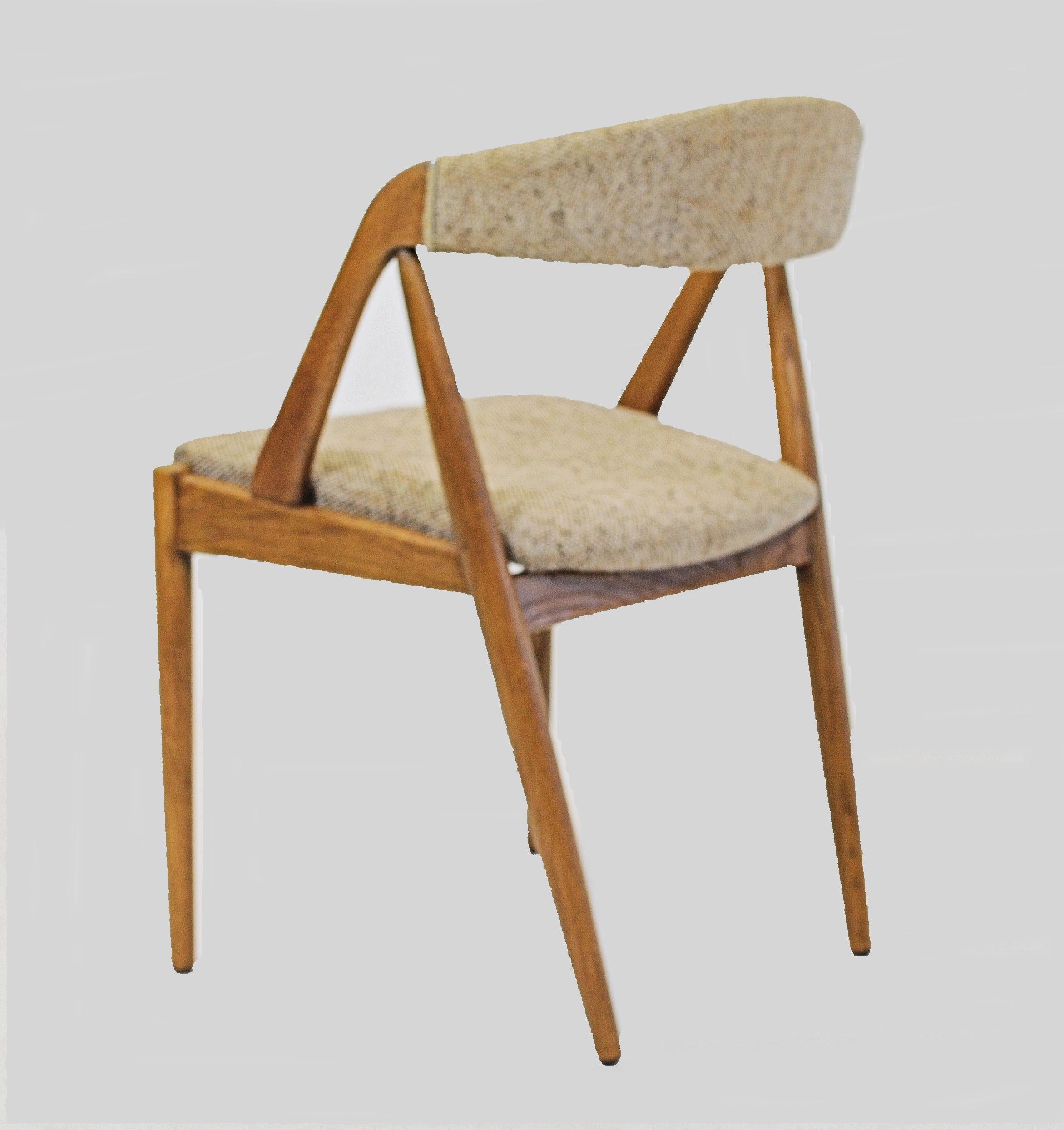 Danish Eight Restored Kai Kristiansen Oak Dining Chairs Custom Reupholstery Included For Sale
