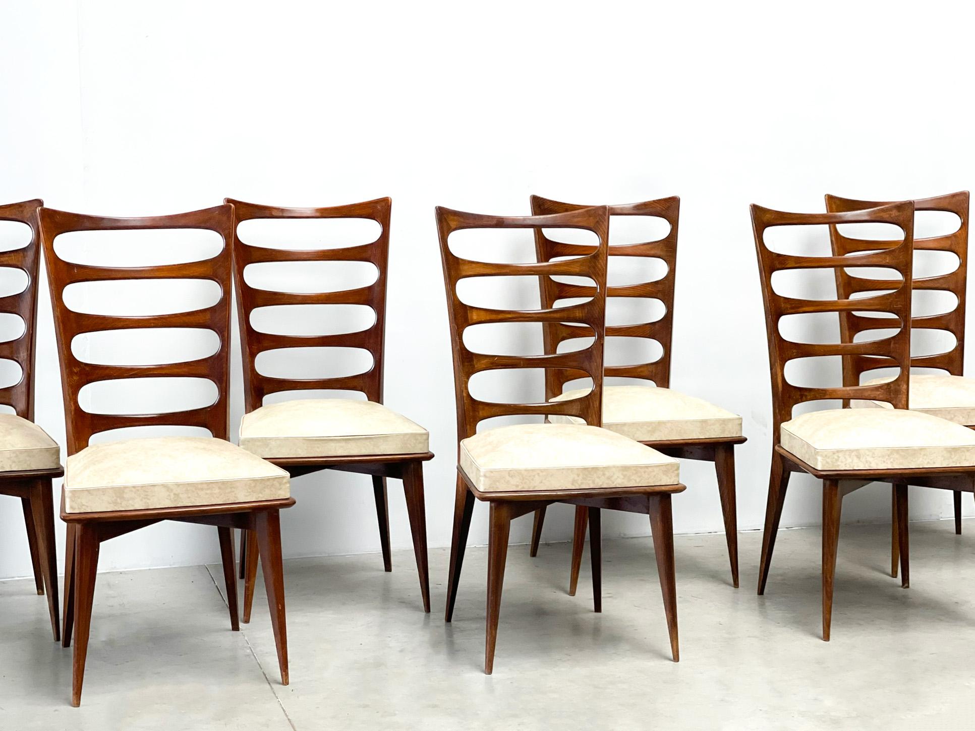 Set of Eight Gaston Poisson Dining Chairs 1